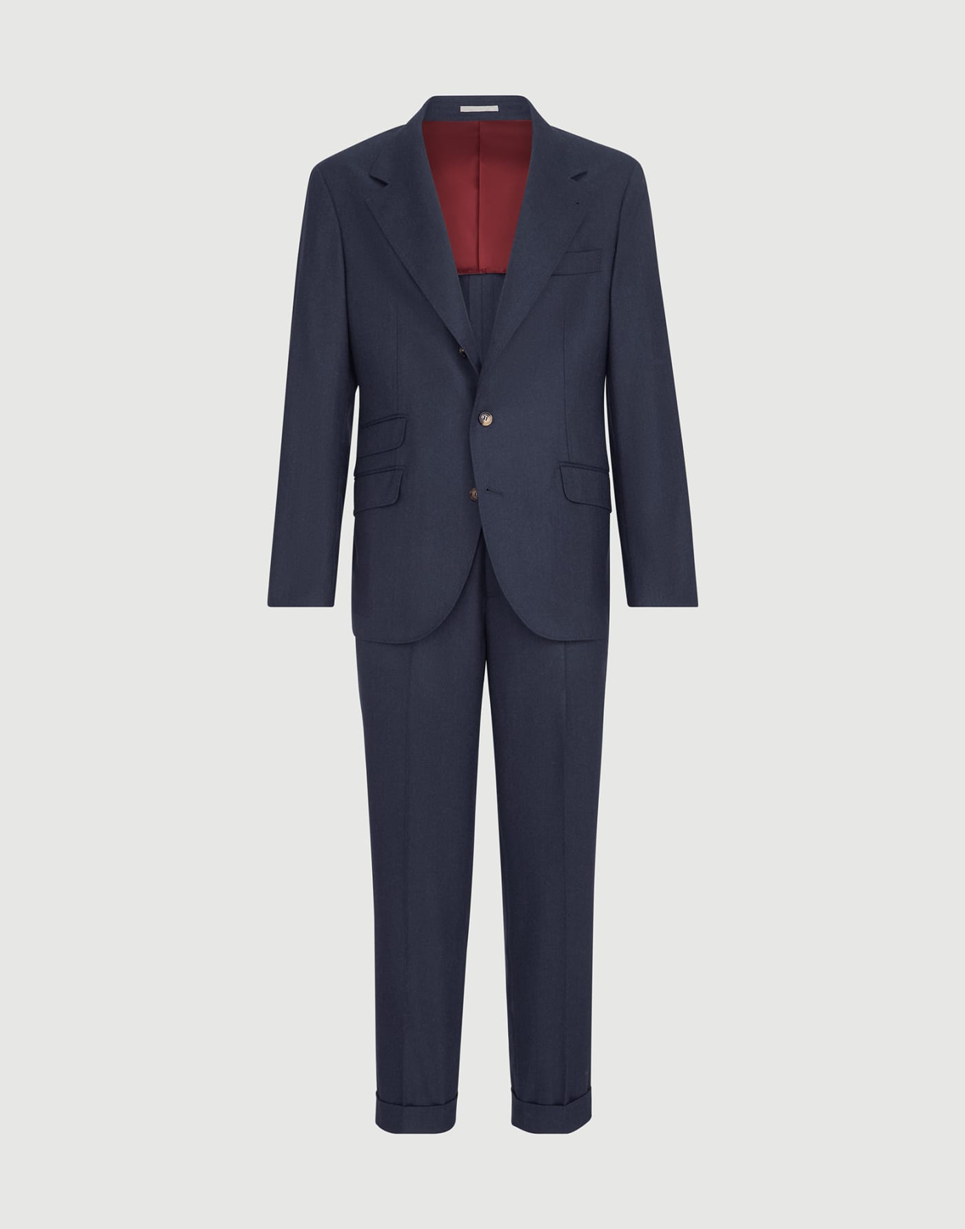 Flannel Leisure fit suit Blue Man - Brunello Cucinelli