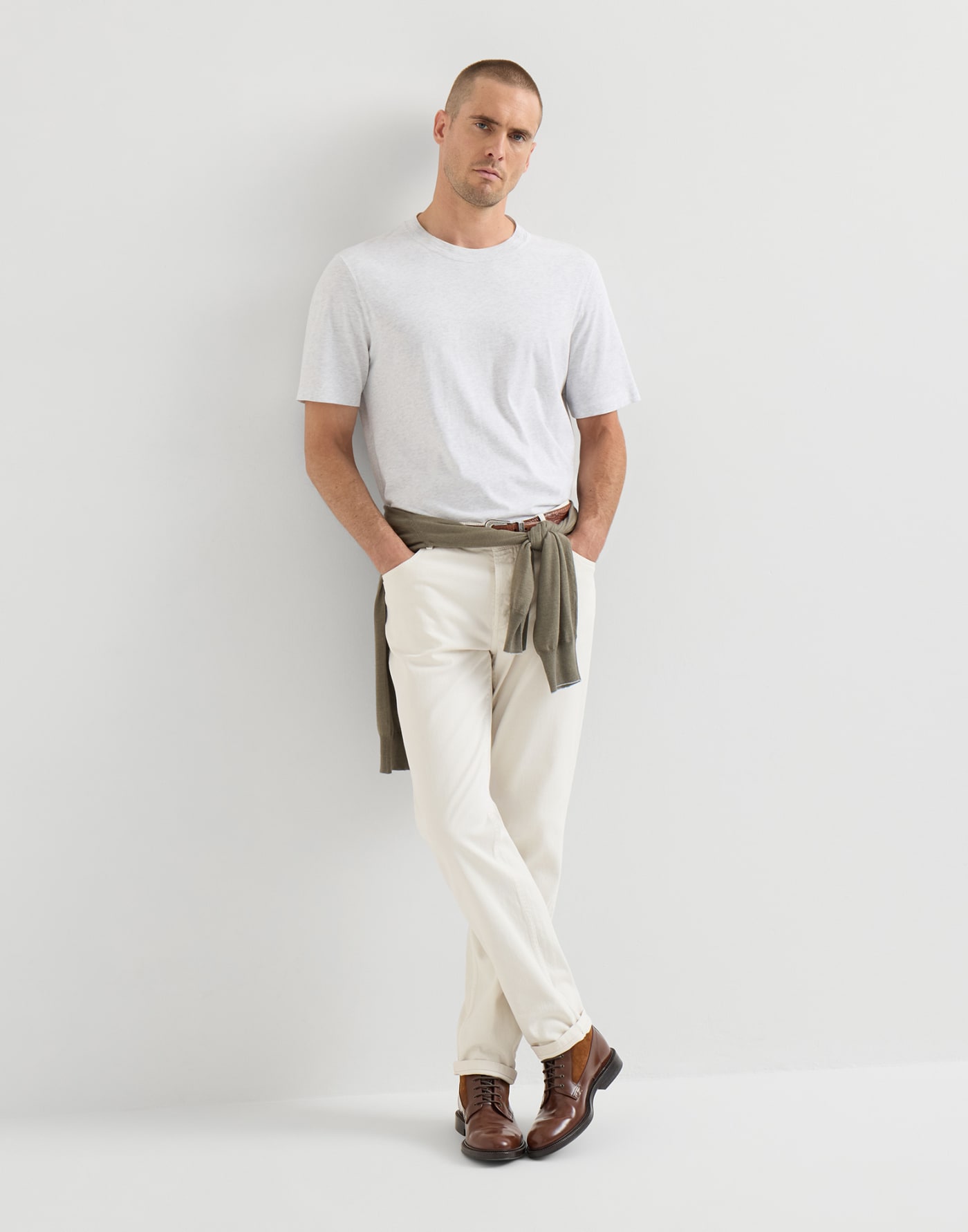 Traditional fit five-pocket trousers White Man - Brunello Cucinelli