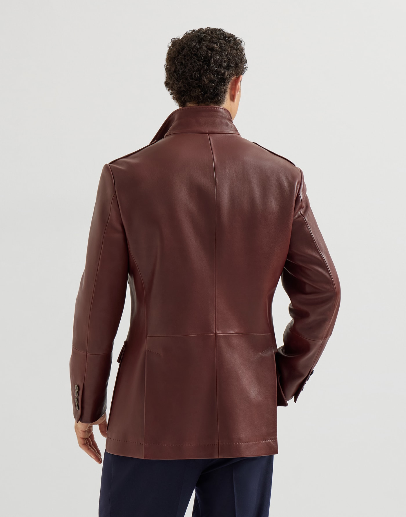 Polished nappa leather blazer Bordeaux Man - Brunello Cucinelli
