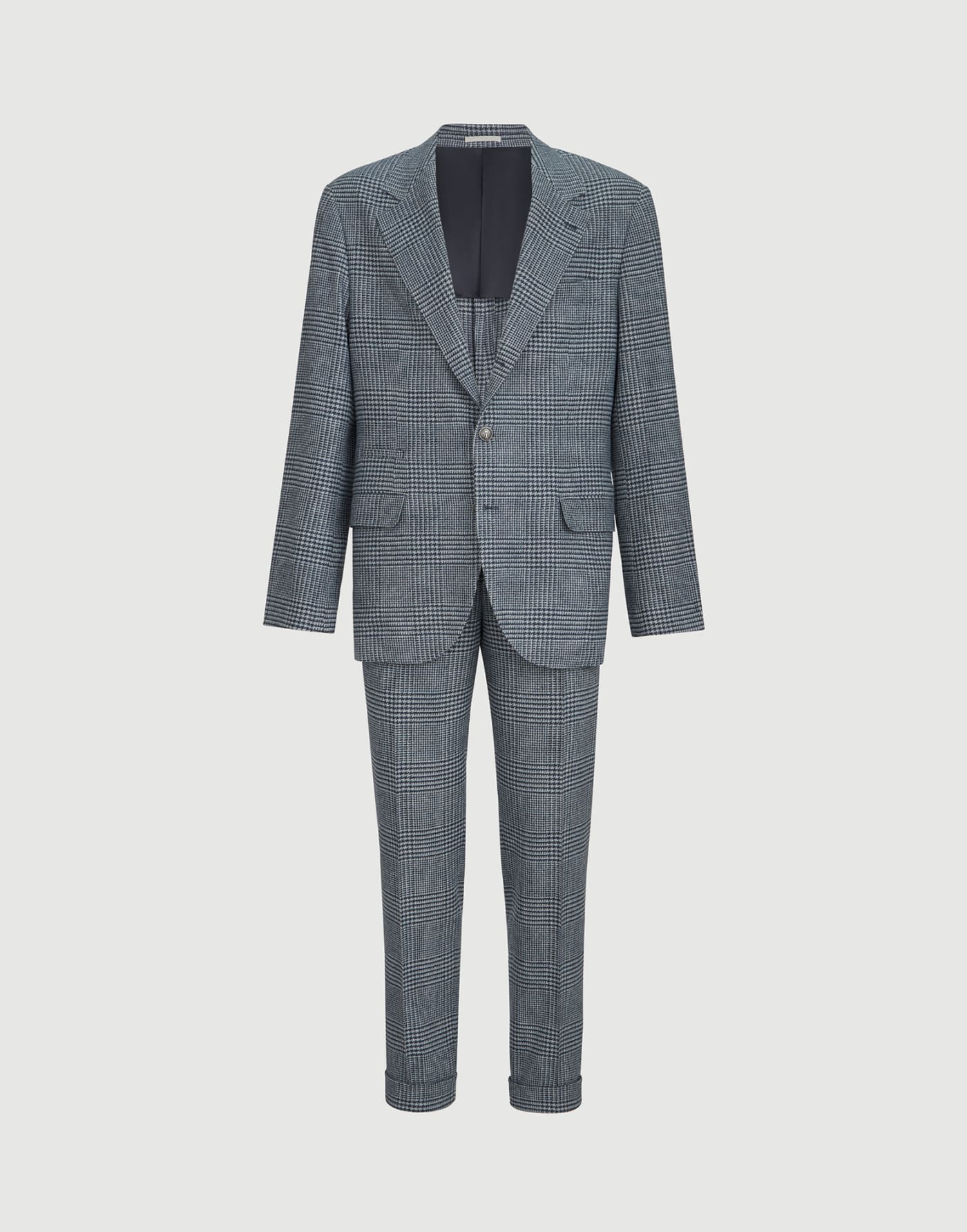 Prince of wales suit Cerulean Man - Brunello Cucinelli