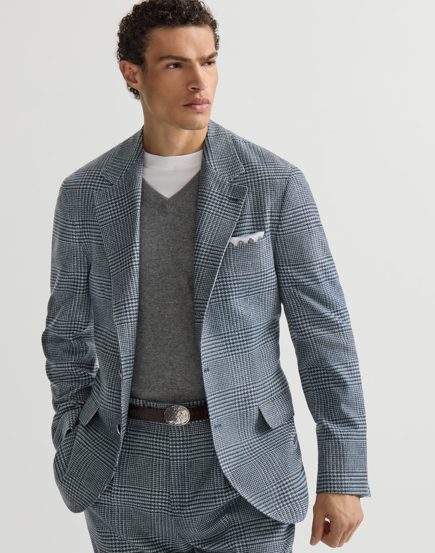 Sakko in Prince-of-Wales-Karo Himmelblau Herren - Brunello Cucinelli