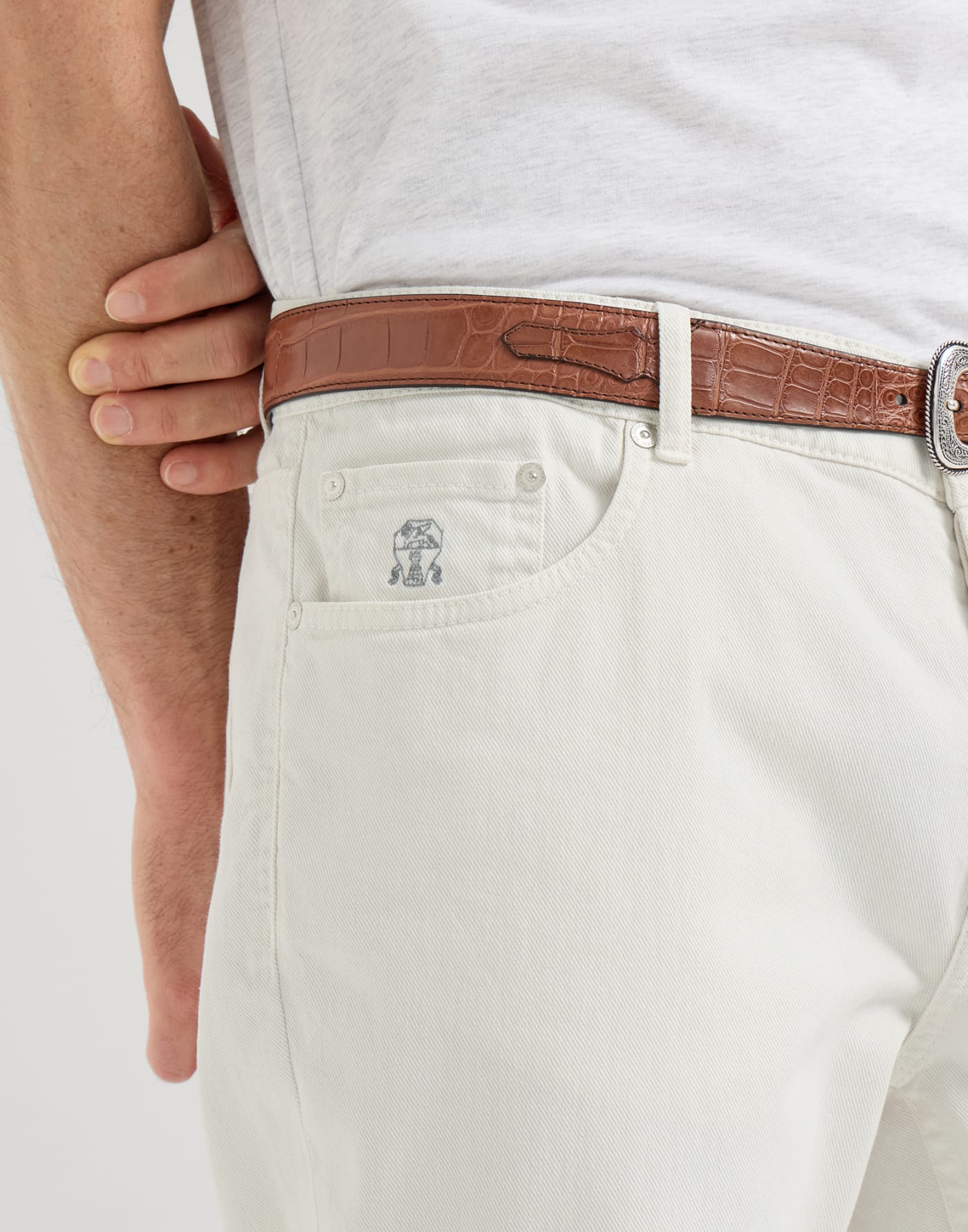 Traditional fit five-pocket trousers White Man - Brunello Cucinelli