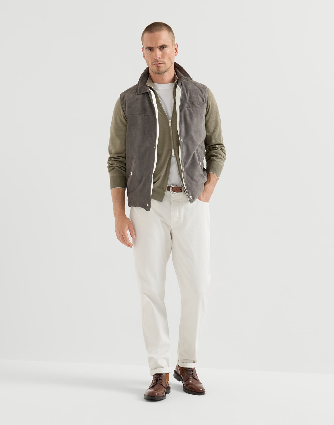 Traditional fit five-pocket trousers White Man - Brunello Cucinelli