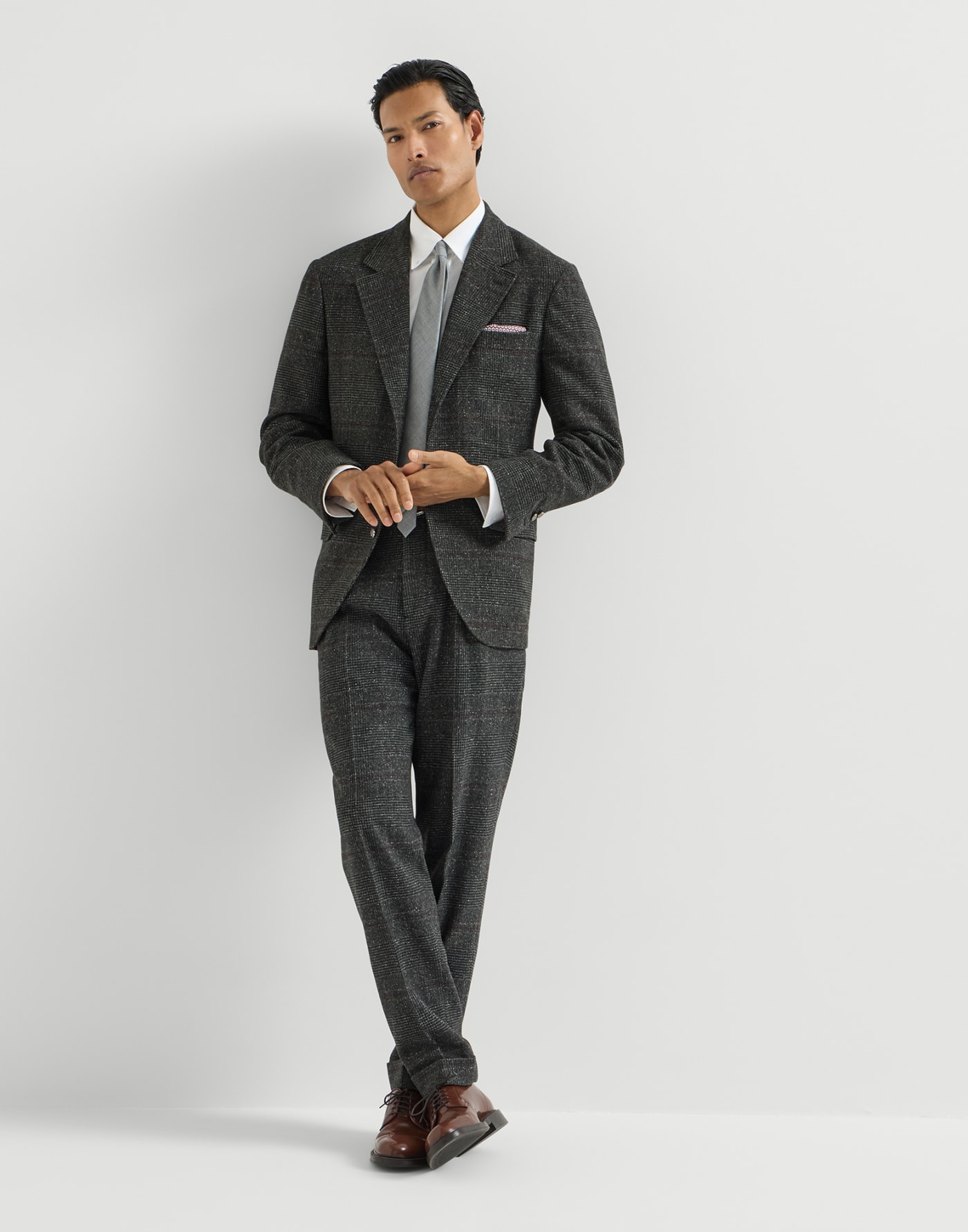 Prince of Wales deconstructed blazer Anthracite Man - Brunello Cucinelli