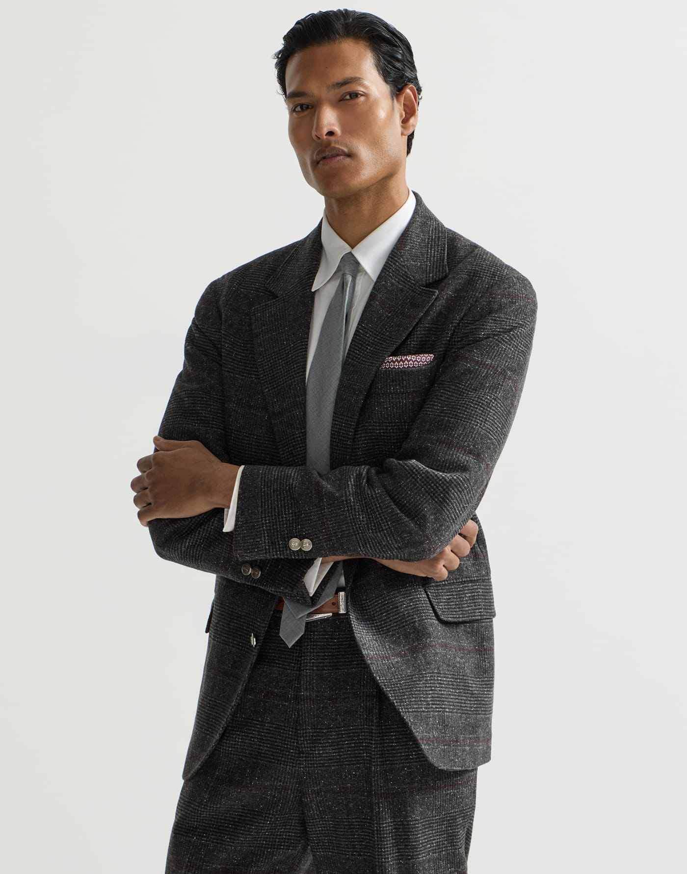 Prince of Wales deconstructed blazer Anthracite Man - Brunello Cucinelli