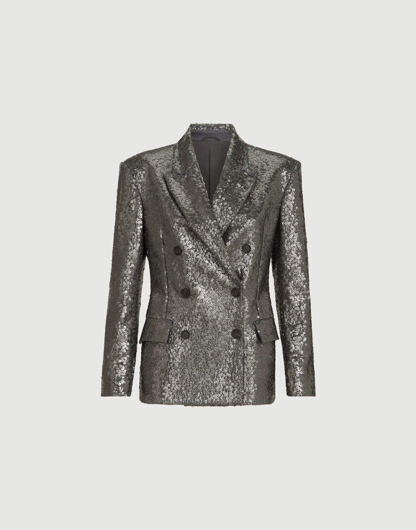 Dazzling texture embroidery blazer Dark Grey Woman - Brunello Cucinelli