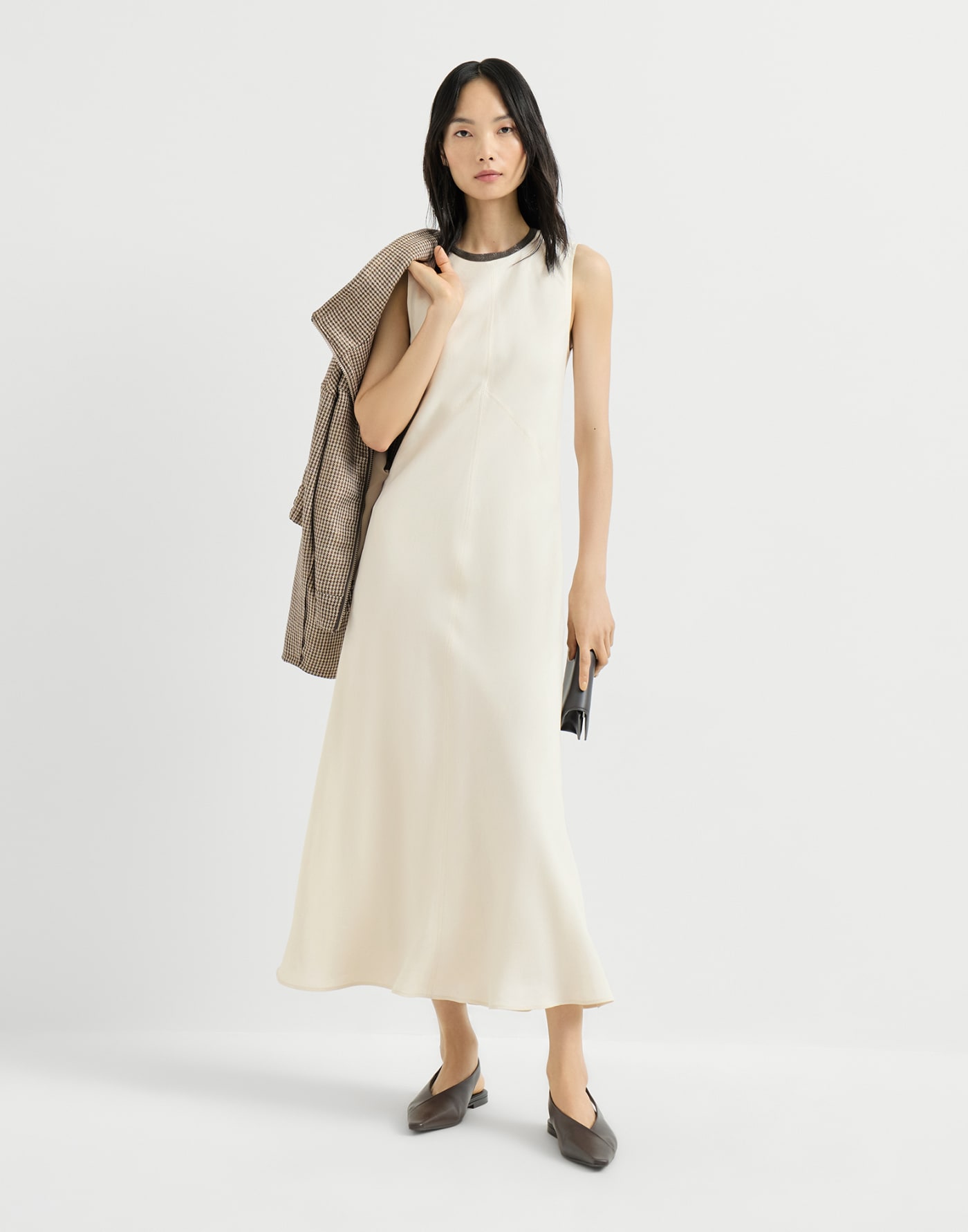 Fluid twill dress Milk Woman - Brunello Cucinelli