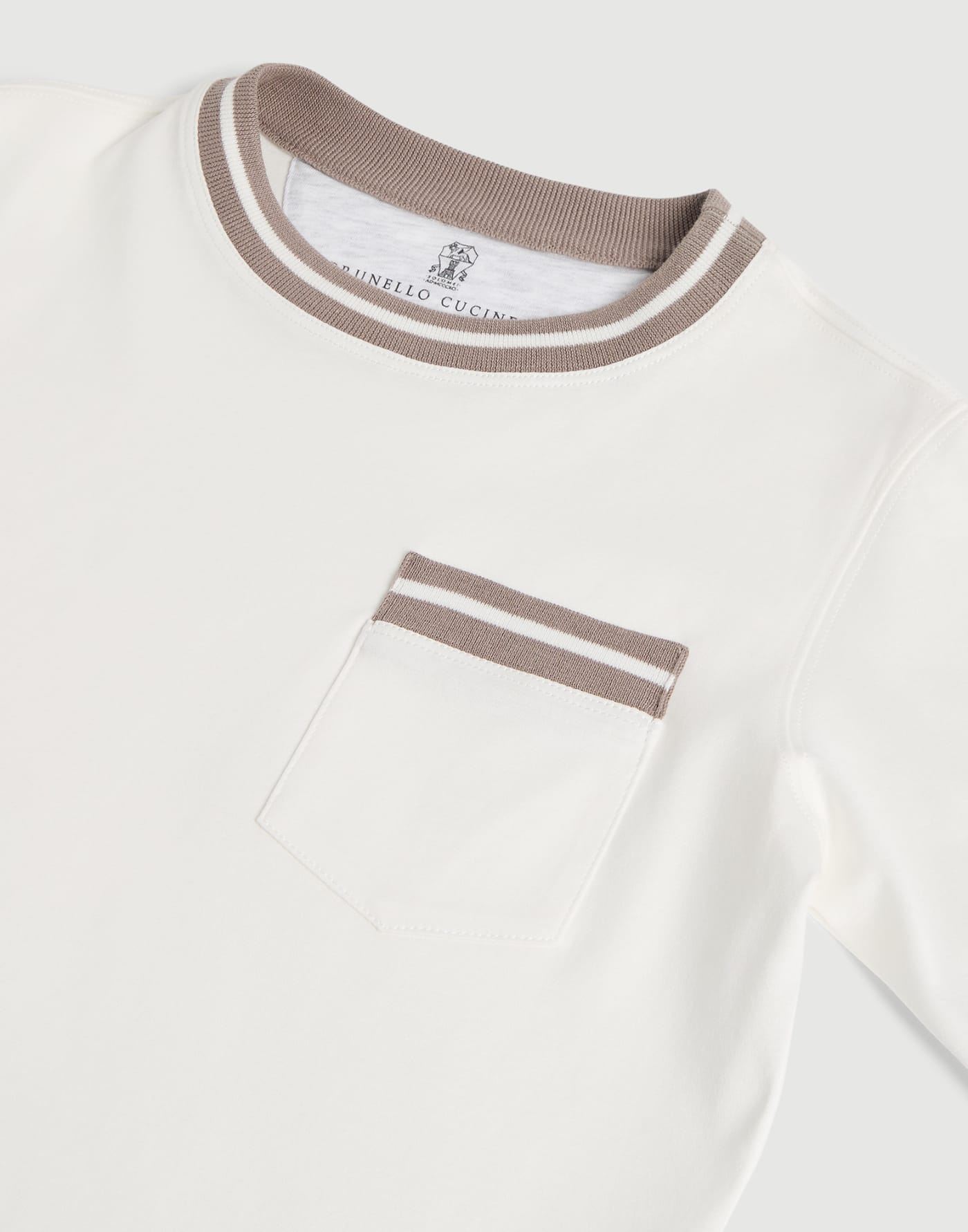 Striped jersey T-shirt White Boys - Brunello Cucinelli
