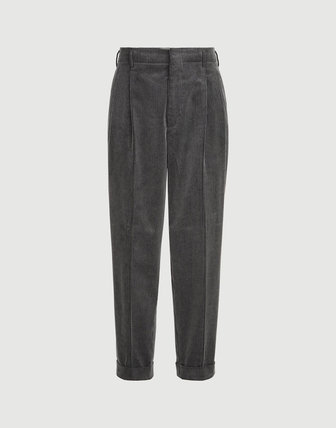 Pantalone in velluto brinato a coste Grigio Uomo - Brunello Cucinelli