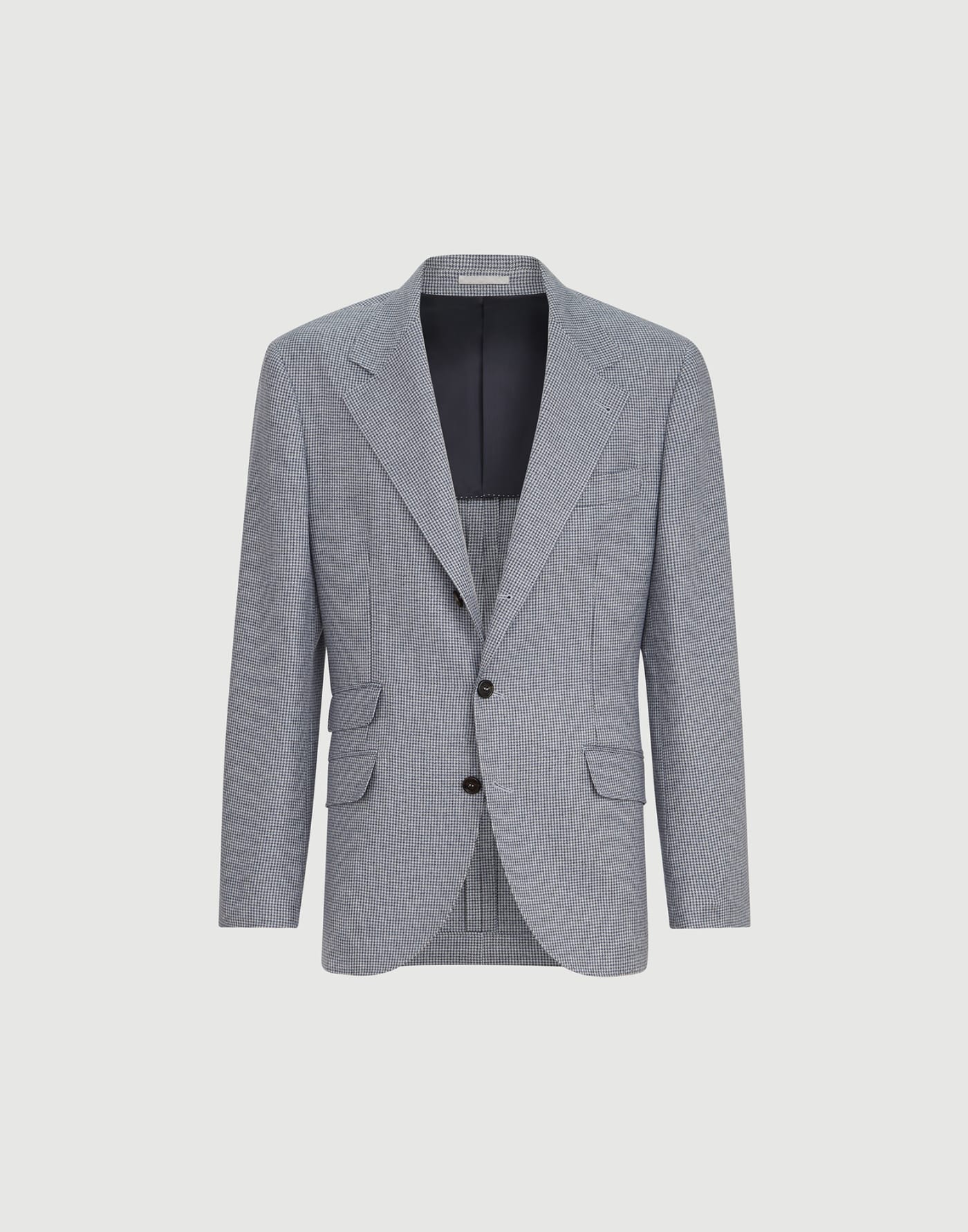 Blazer en franela motivo pata de gallo Cerúleo Hombre - Brunello Cucinelli
