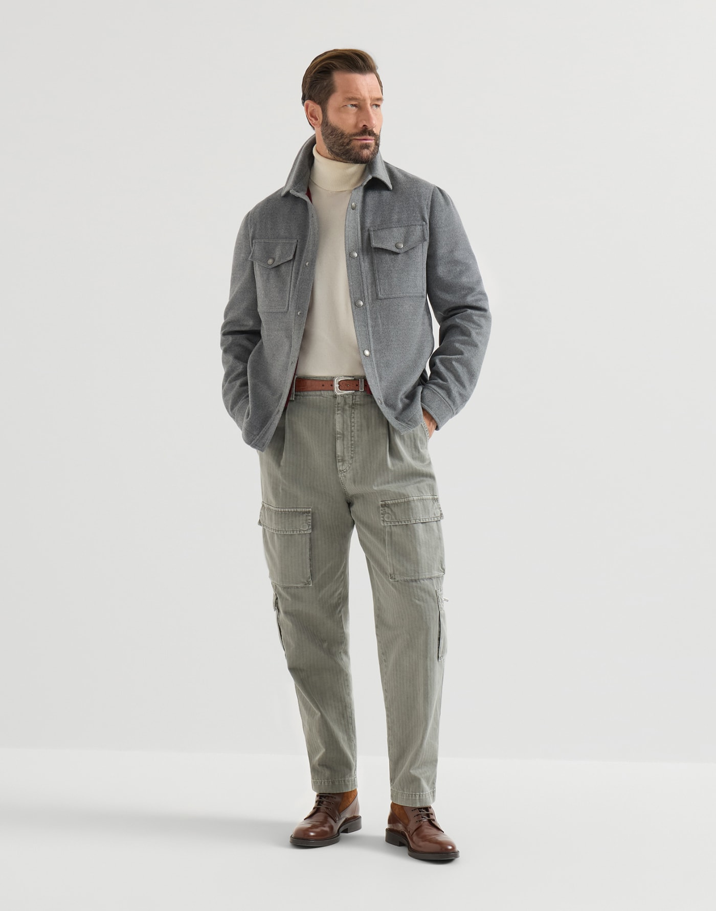 Shirt-style outerwear jacket Grey Man - Brunello Cucinelli