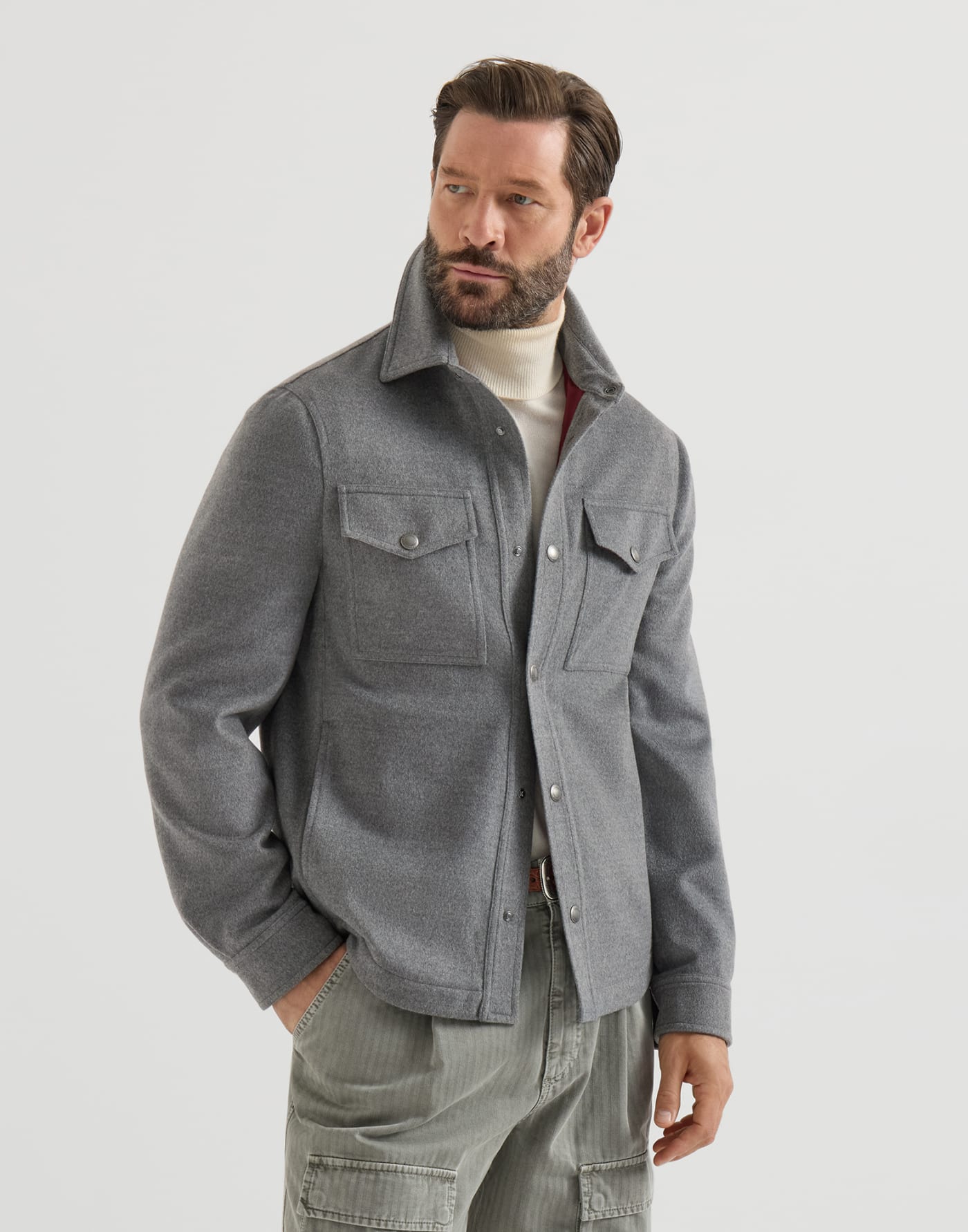 Shirt-style outerwear jacket Grey Man - Brunello Cucinelli