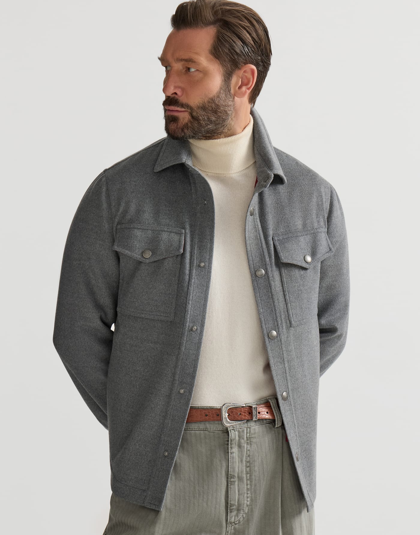 Shirt-style outerwear jacket Grey Man - Brunello Cucinelli