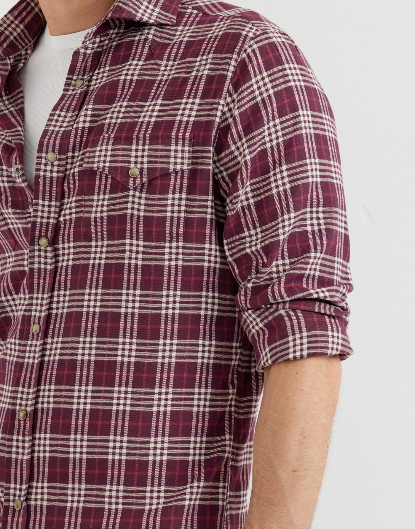 Shirt with chest pockets Blueberry Man - Brunello Cucinelli