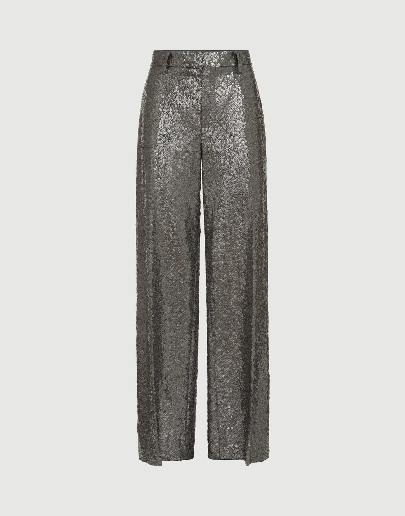 Dazzling texture embroidery trousers Dark Grey Woman - Brunello Cucinelli