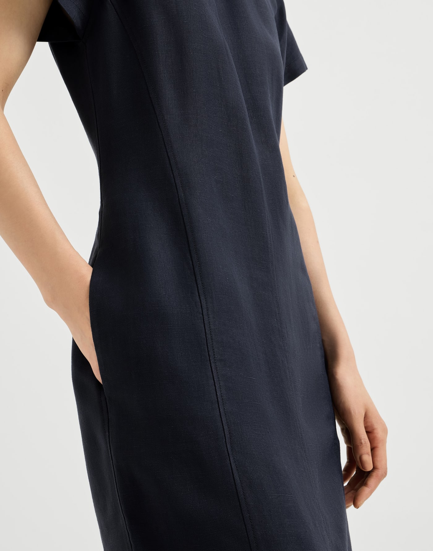 Fluid twill dress Blue Woman - Brunello Cucinelli