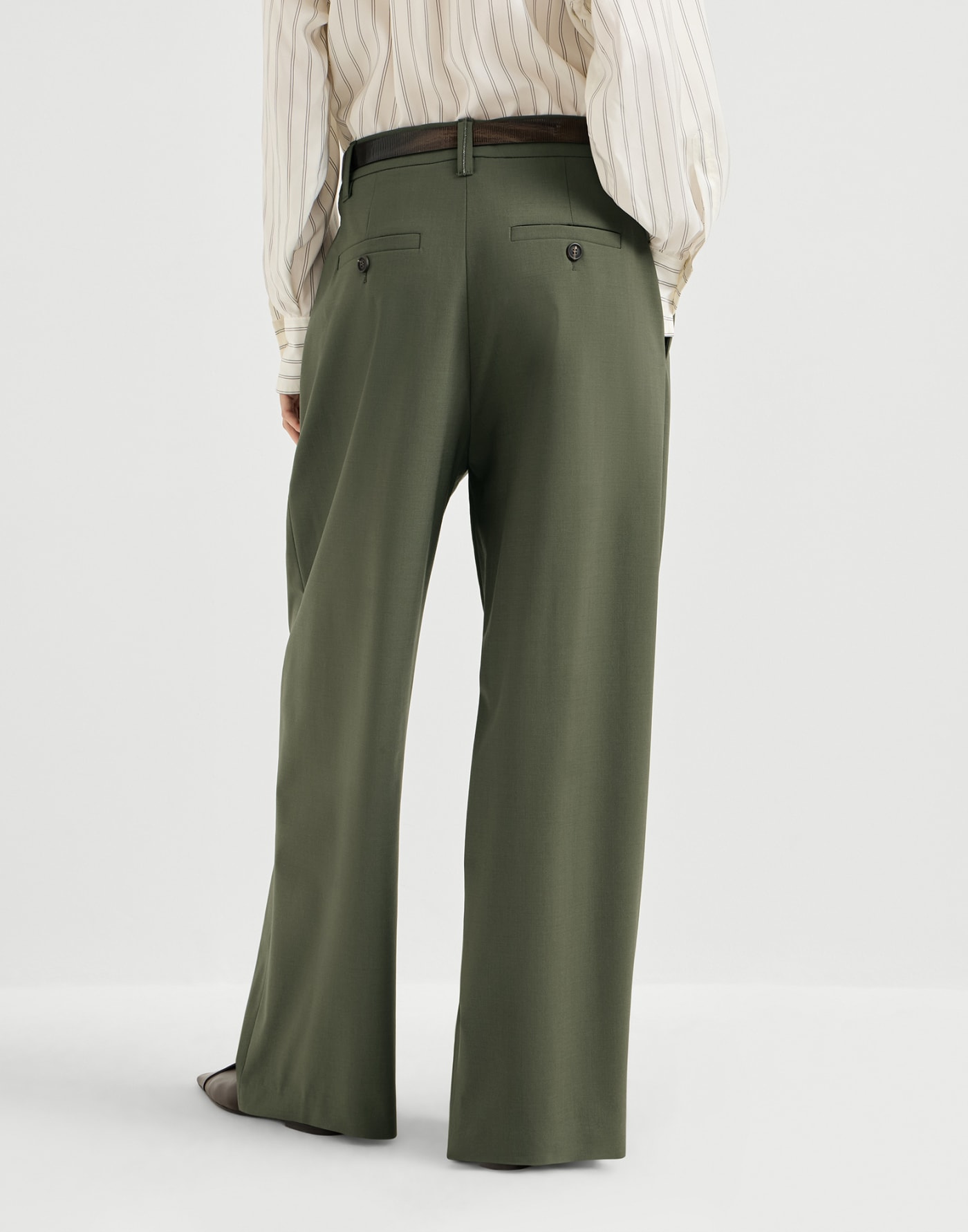 Tropical luxury wool trousers Green Woman - Brunello Cucinelli