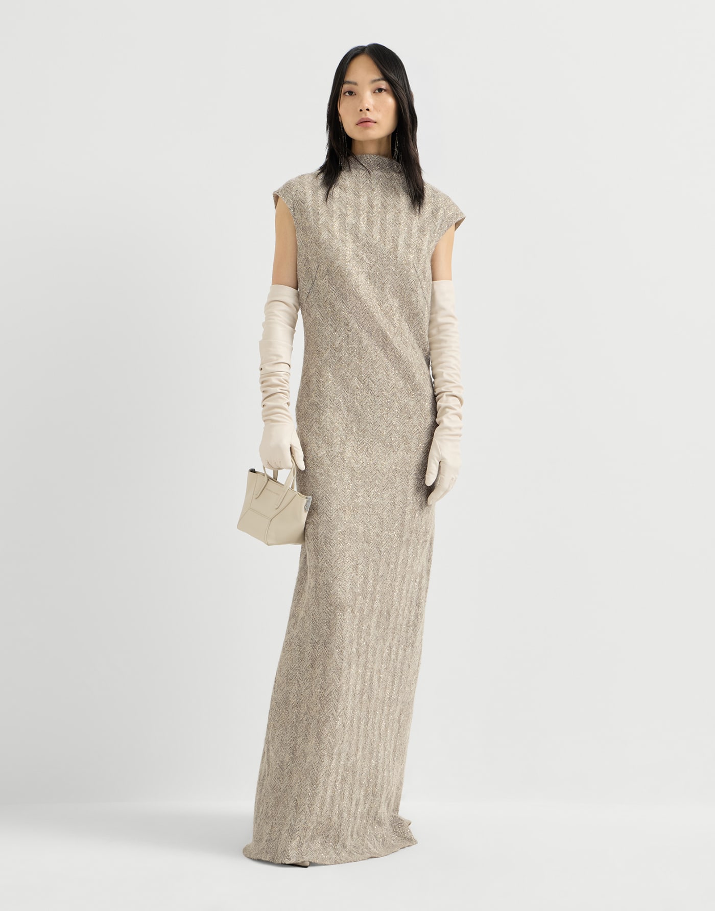 Dazzling chevron embroidery dress Rope Woman - Brunello Cucinelli