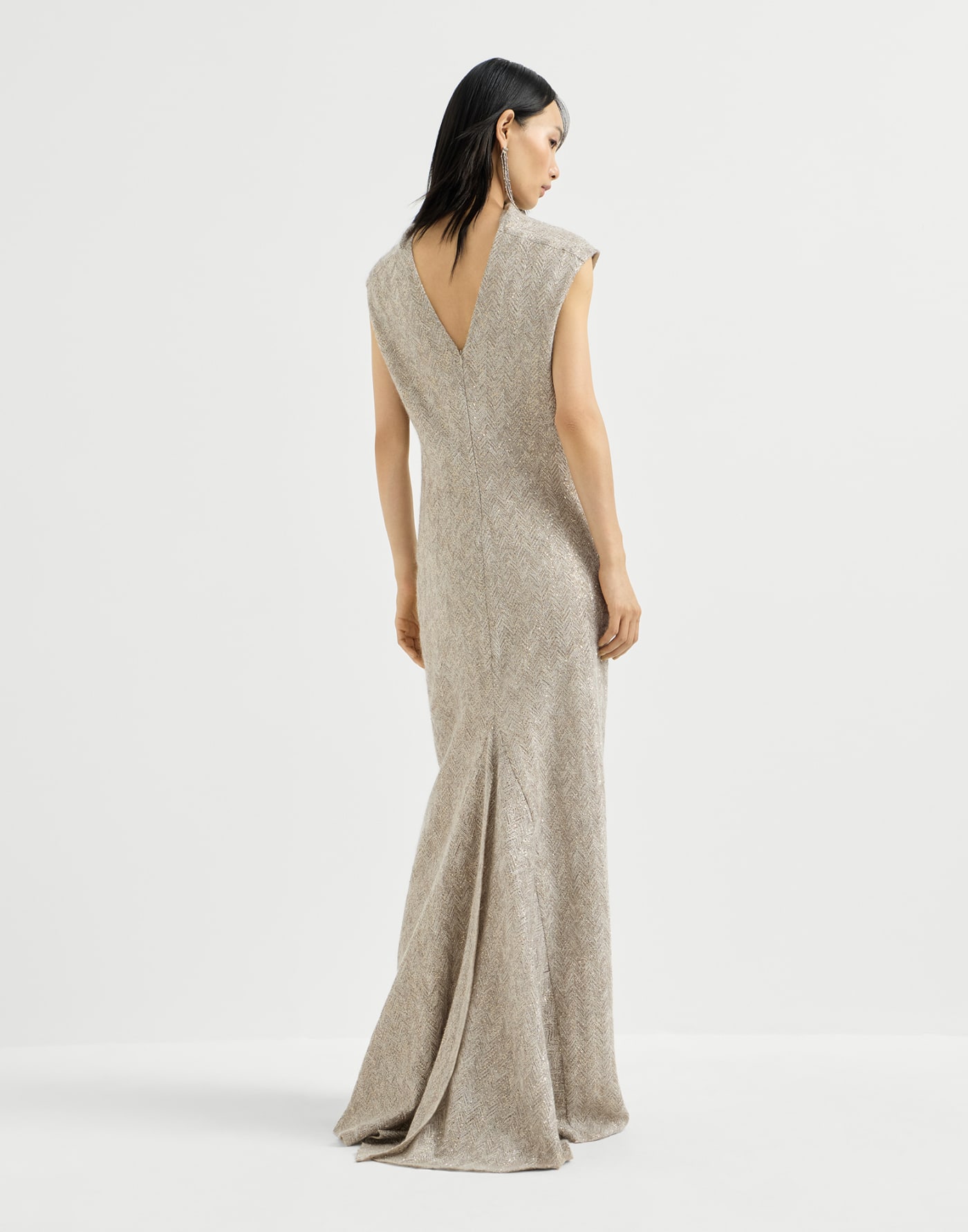 Dazzling chevron embroidery dress Rope Woman - Brunello Cucinelli