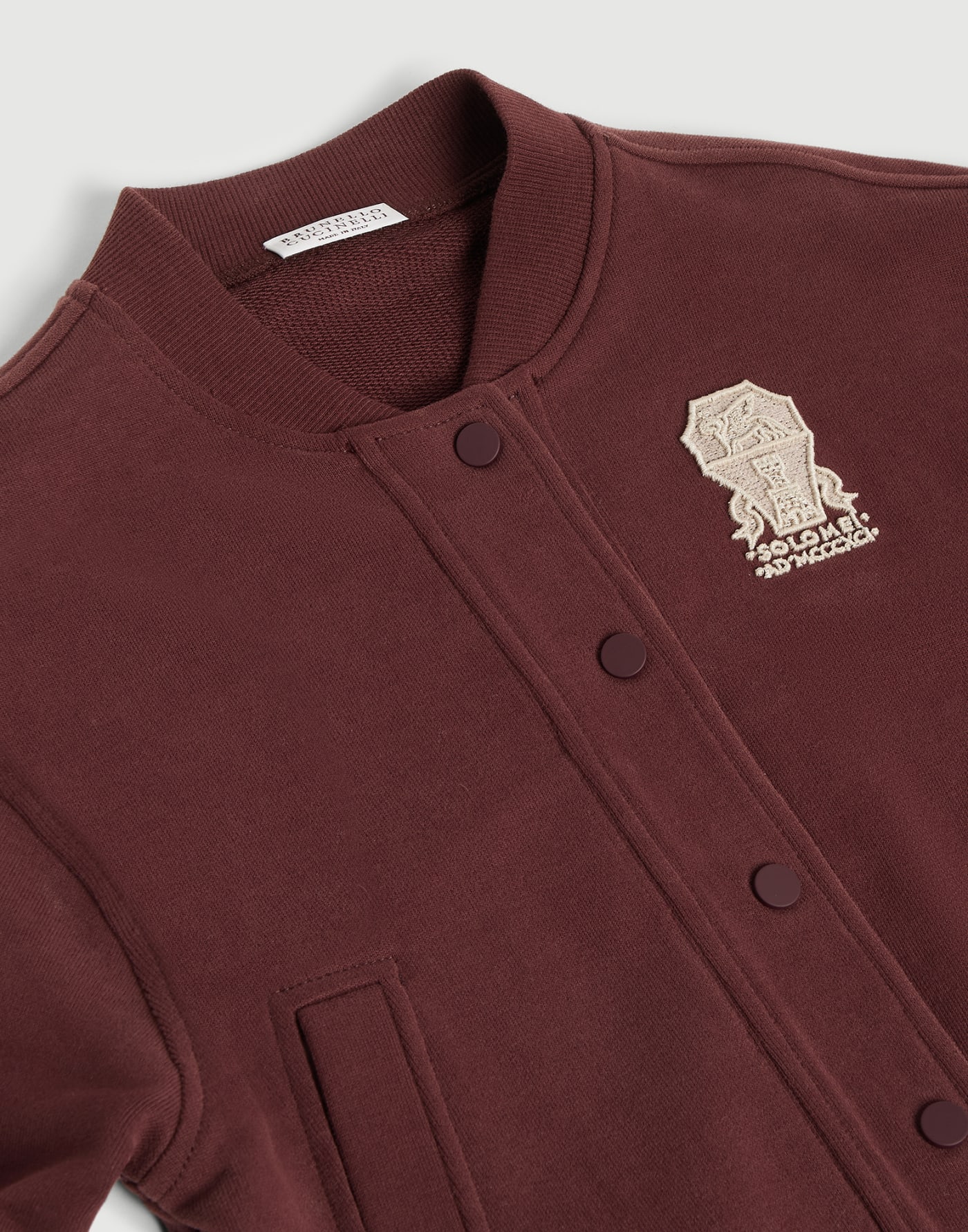 Topwear stile bomber in felpa Bordeaux Bambina - Brunello Cucinelli