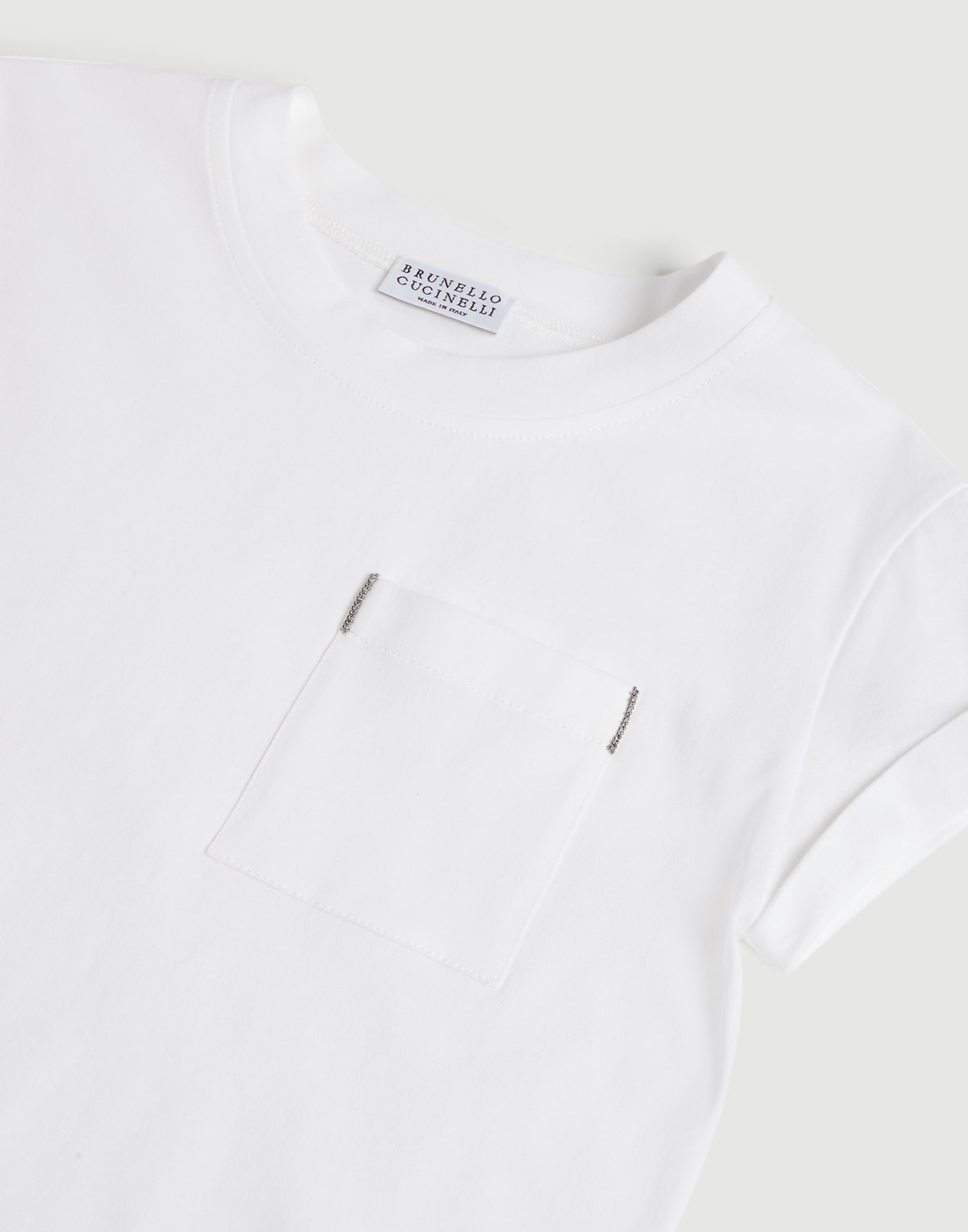 Cotton jersey T-shirt with monili White Girls - Brunello Cucinelli