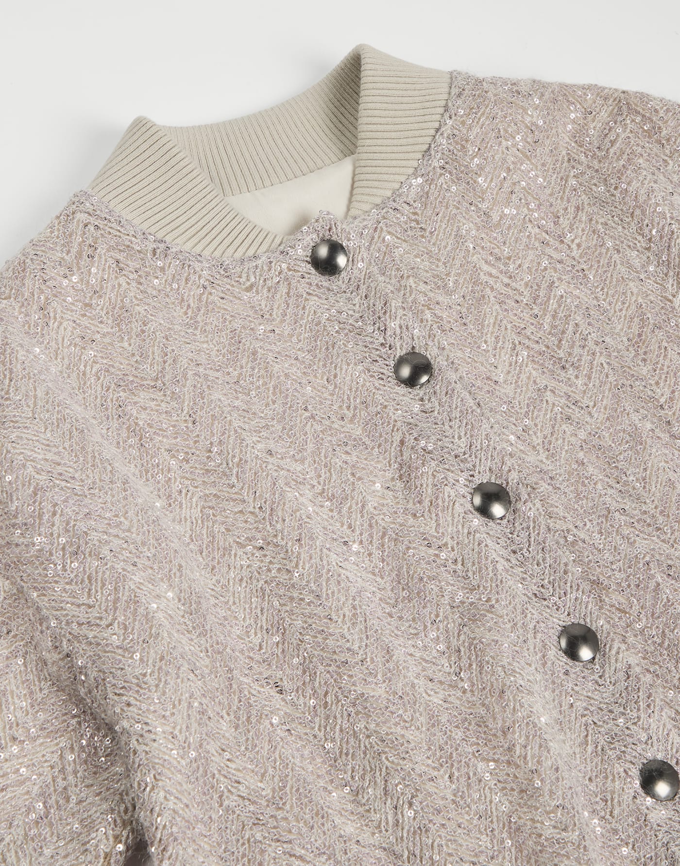 Blouson mit Dazzling Chevron Embroidery Rosa Mädchen - Brunello Cucinelli