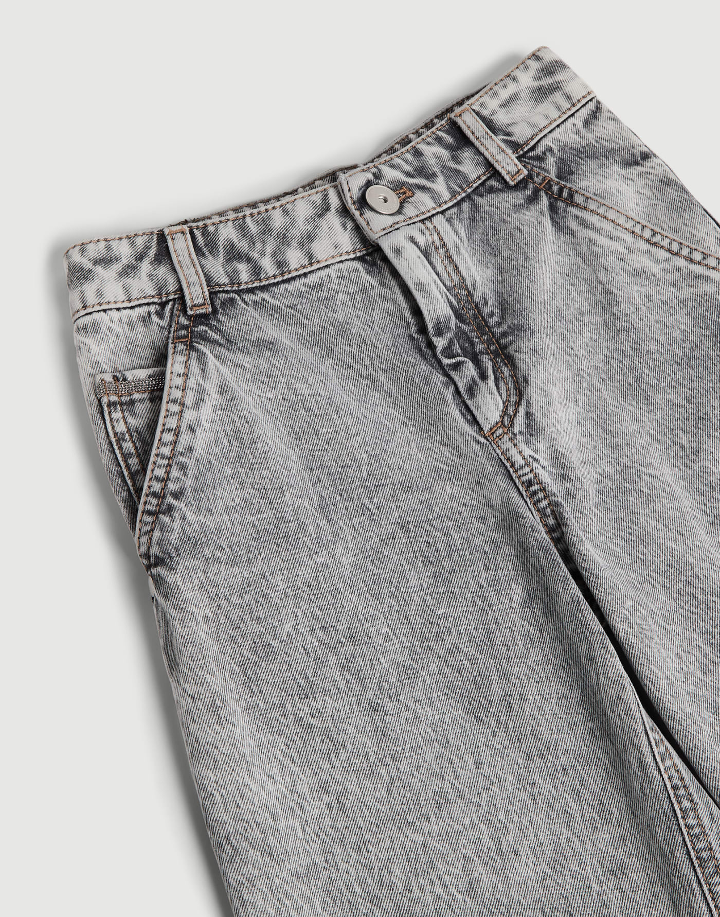Pantalone Soft Curved Grigio Chiaro Bambina - Brunello Cucinelli