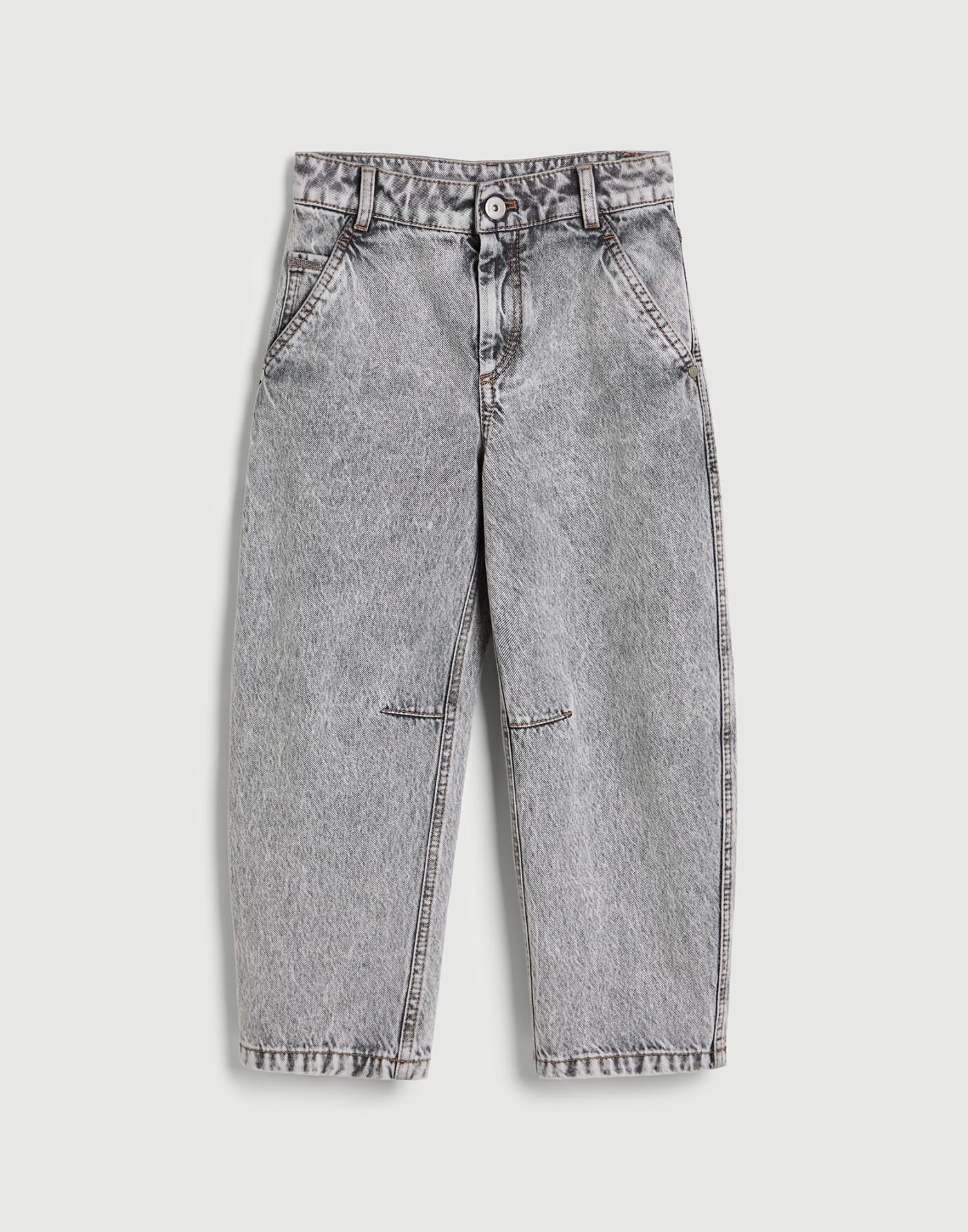 Pantalone Soft Curved Grigio Chiaro Bambina - Brunello Cucinelli