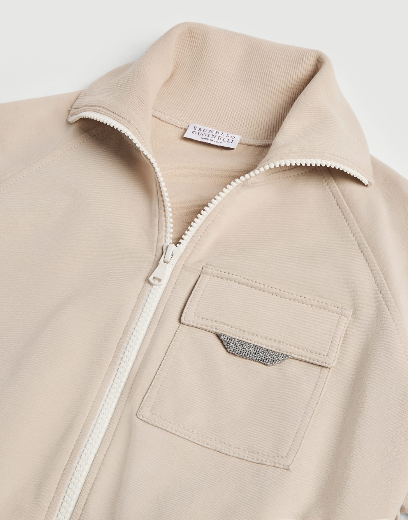 Lightweight French terry sweatshirt Cool Beige Girls - Brunello Cucinelli
