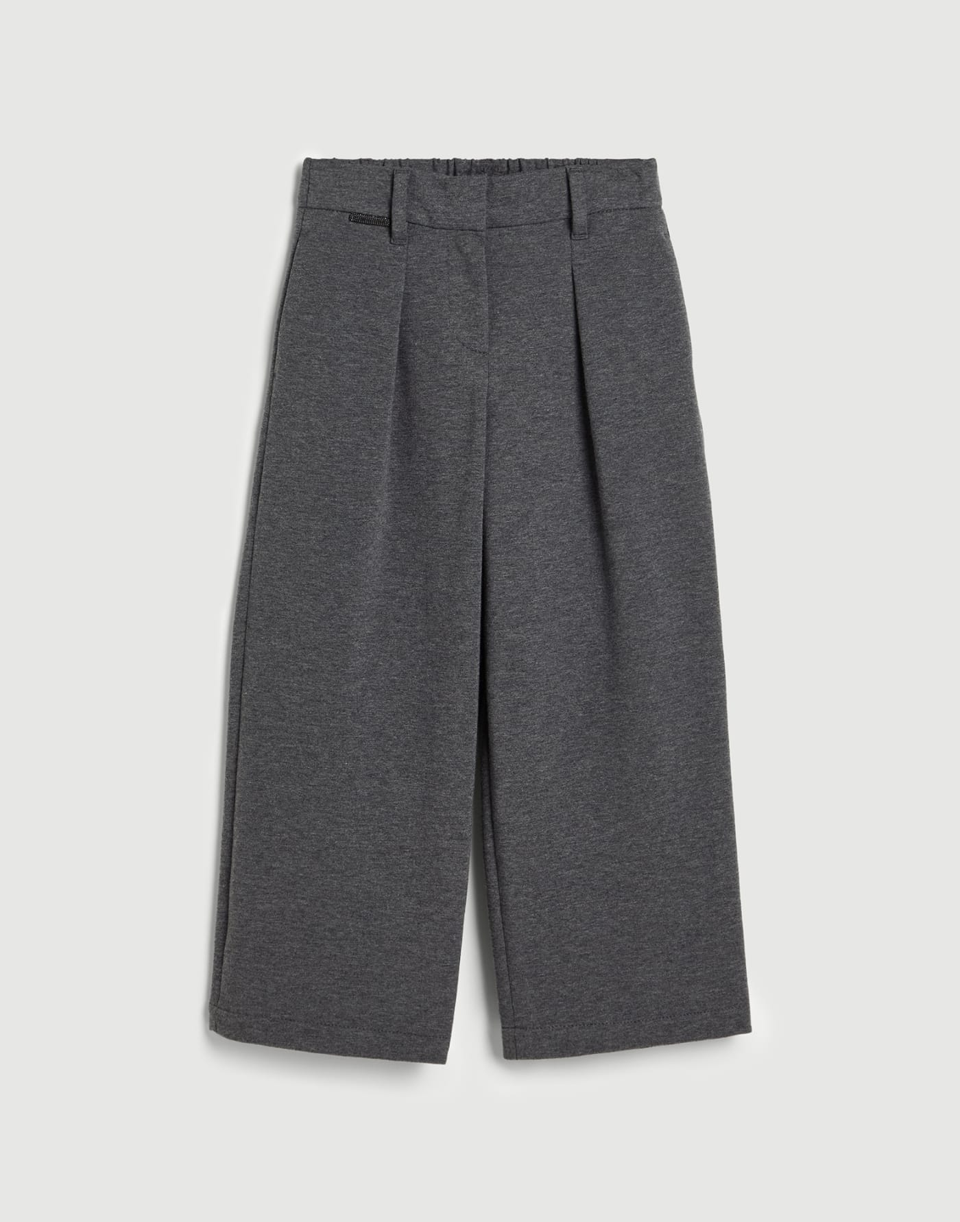 A-line trousers with monili Dark Grey Girls - Brunello Cucinelli