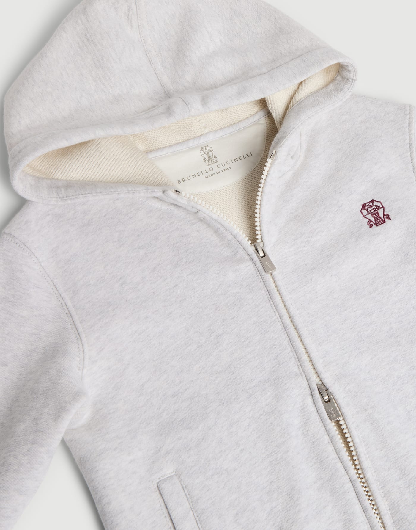 Cotton French terry sweatshirt Pearl Grey Boys - Brunello Cucinelli