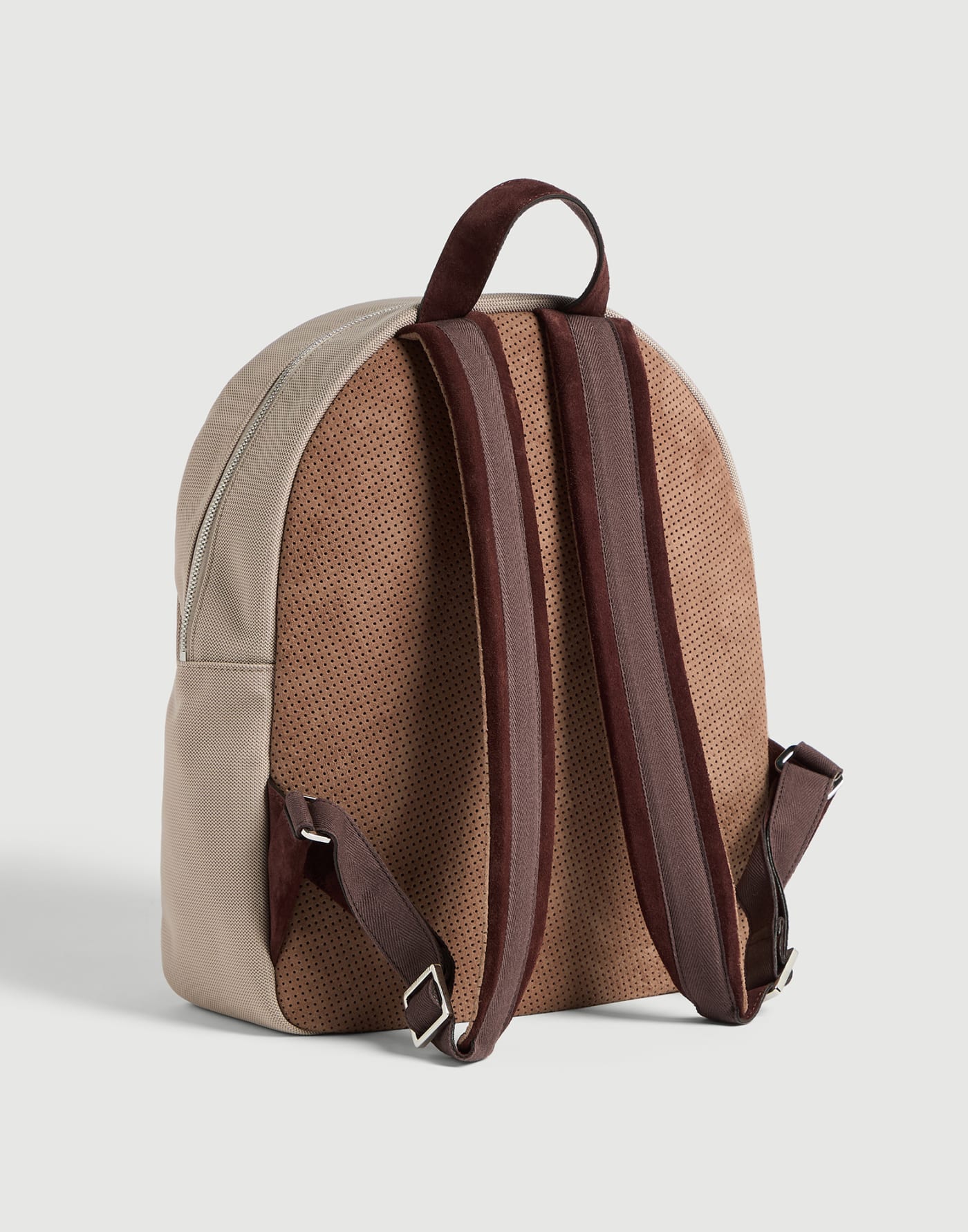 Zaino in cotone techno e camoscio Sabbia Bambino - Brunello Cucinelli