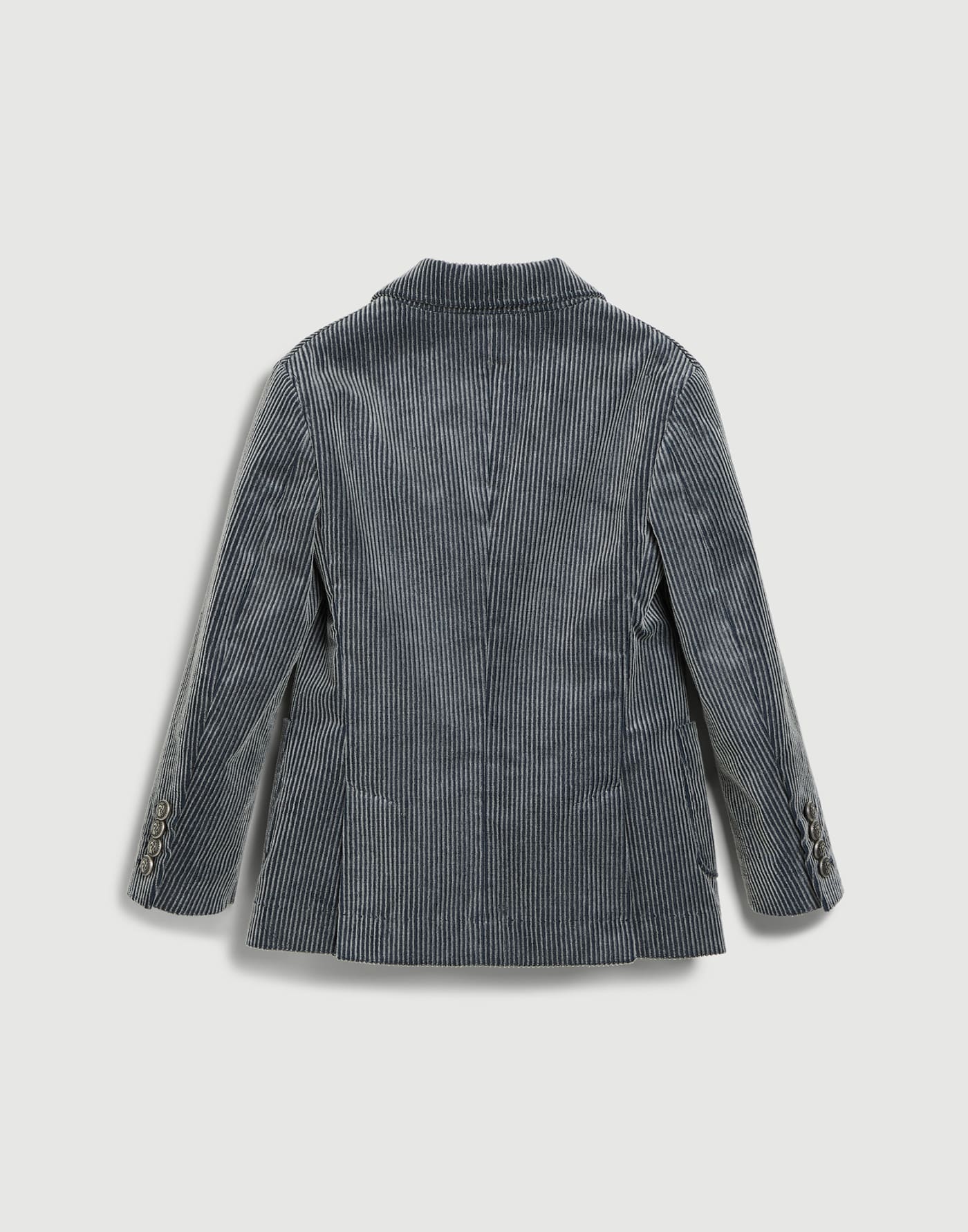 羅紋霜感天鵝絨外套 鈷藍色 男童 - Brunello Cucinelli