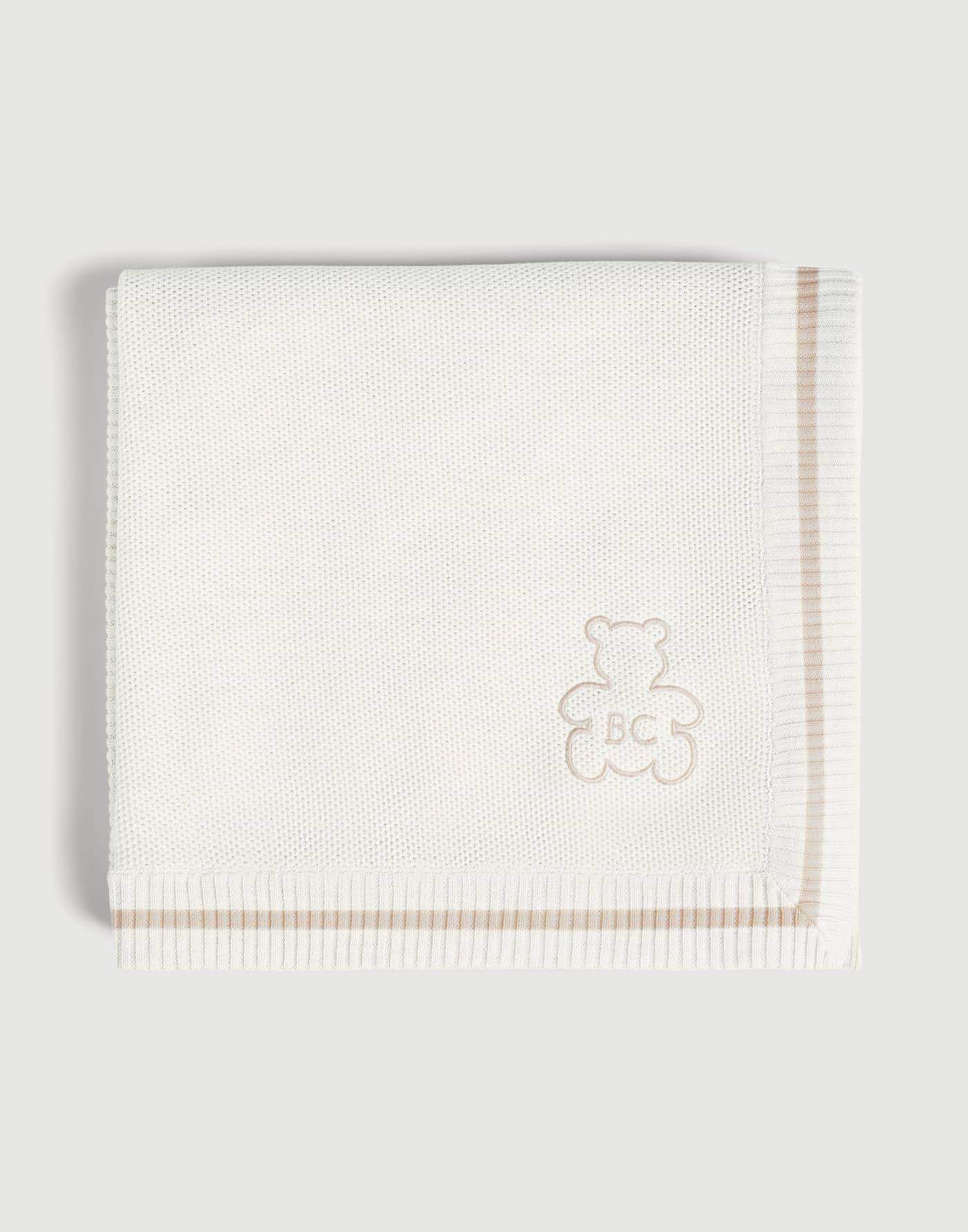 Baby Bernie cotton knit blanket White / Beige Baby - Brunello Cucinelli