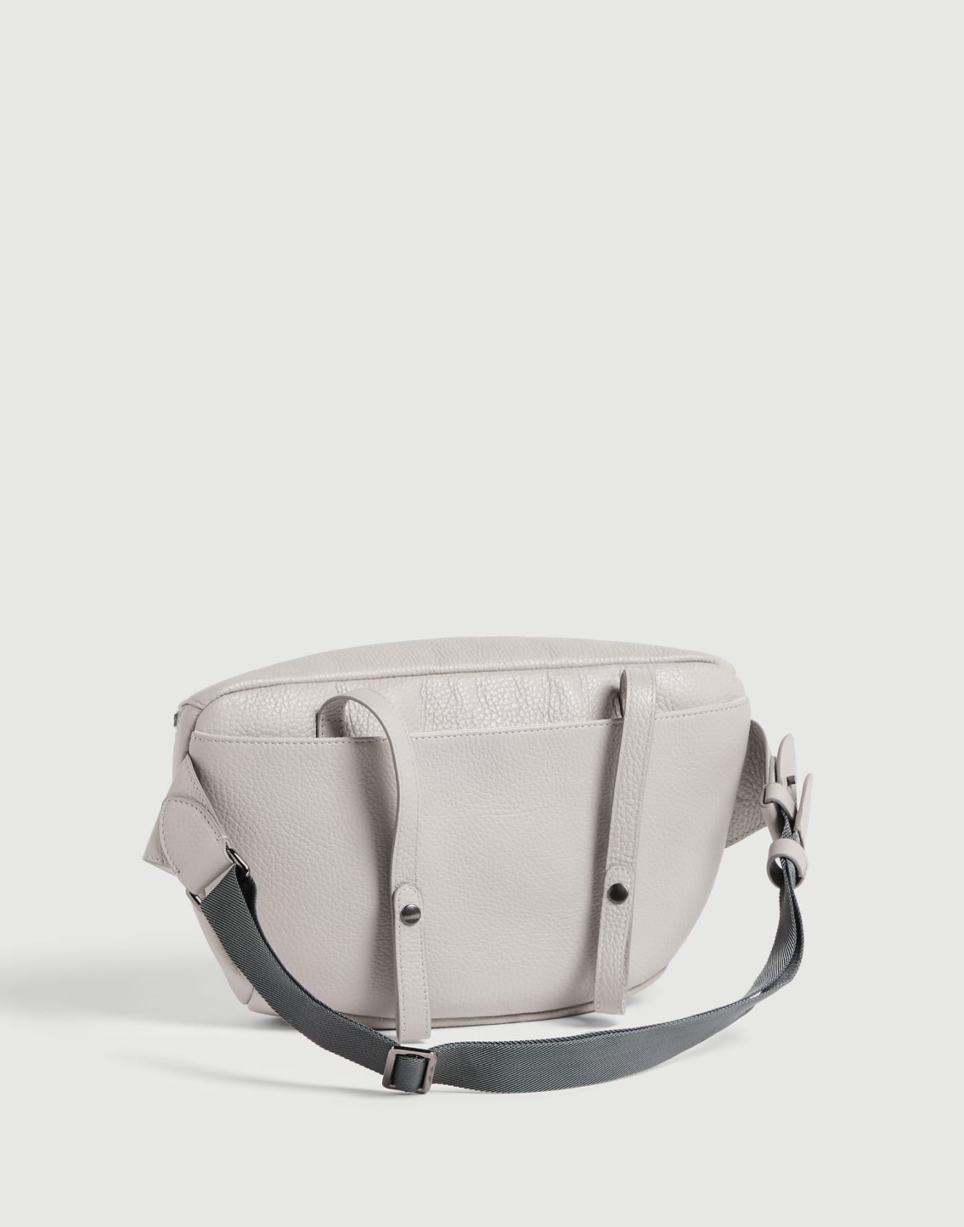 Garined leather Baby Bernie pouch Light Grey Baby - Brunello Cucinelli