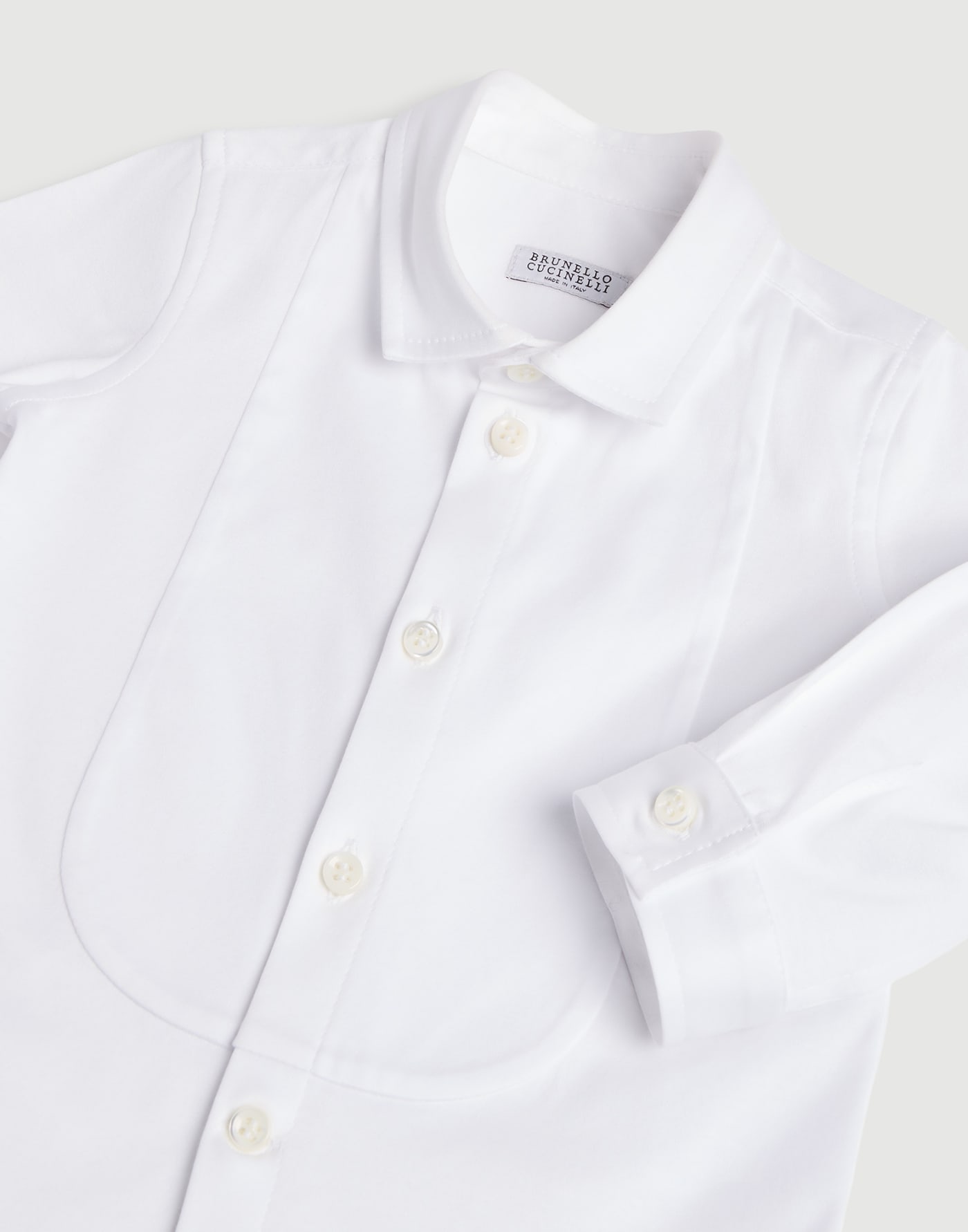 Camicia Baby Bernie in jersey di cotone Bianco Baby - Brunello Cucinelli