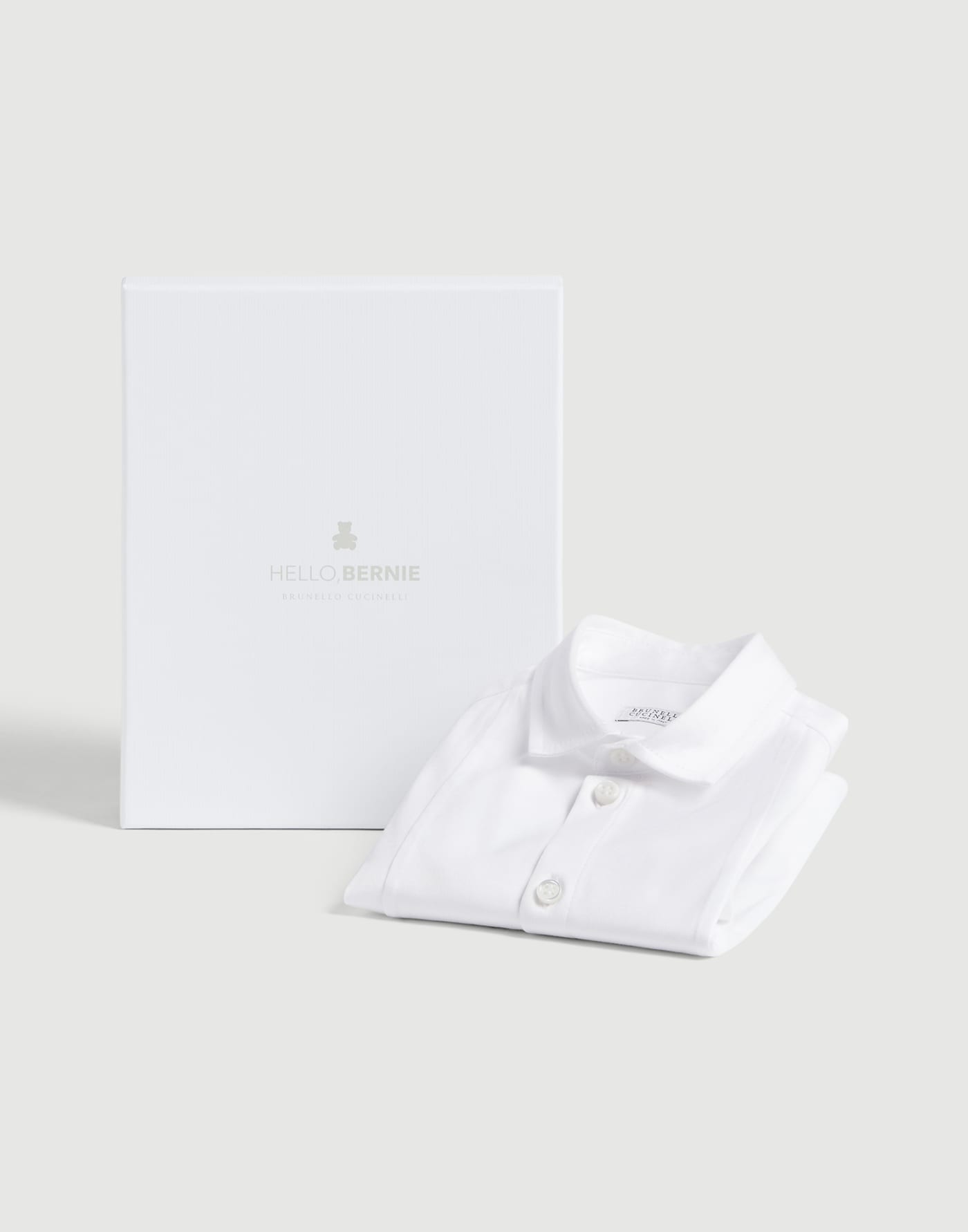 Camicia Baby Bernie in jersey di cotone Bianco Baby - Brunello Cucinelli