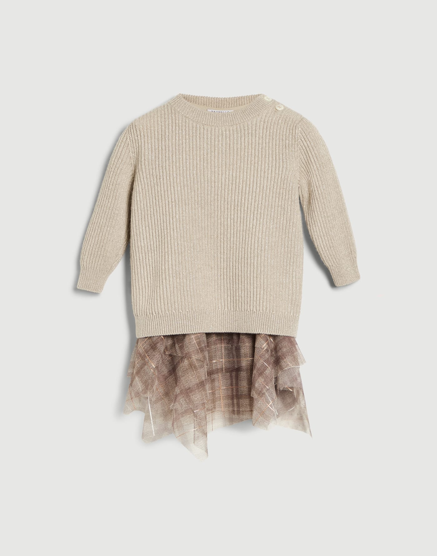 Robe Baby Bernie en maille de cachemire Beige Chaud Bébé - Brunello Cucinelli