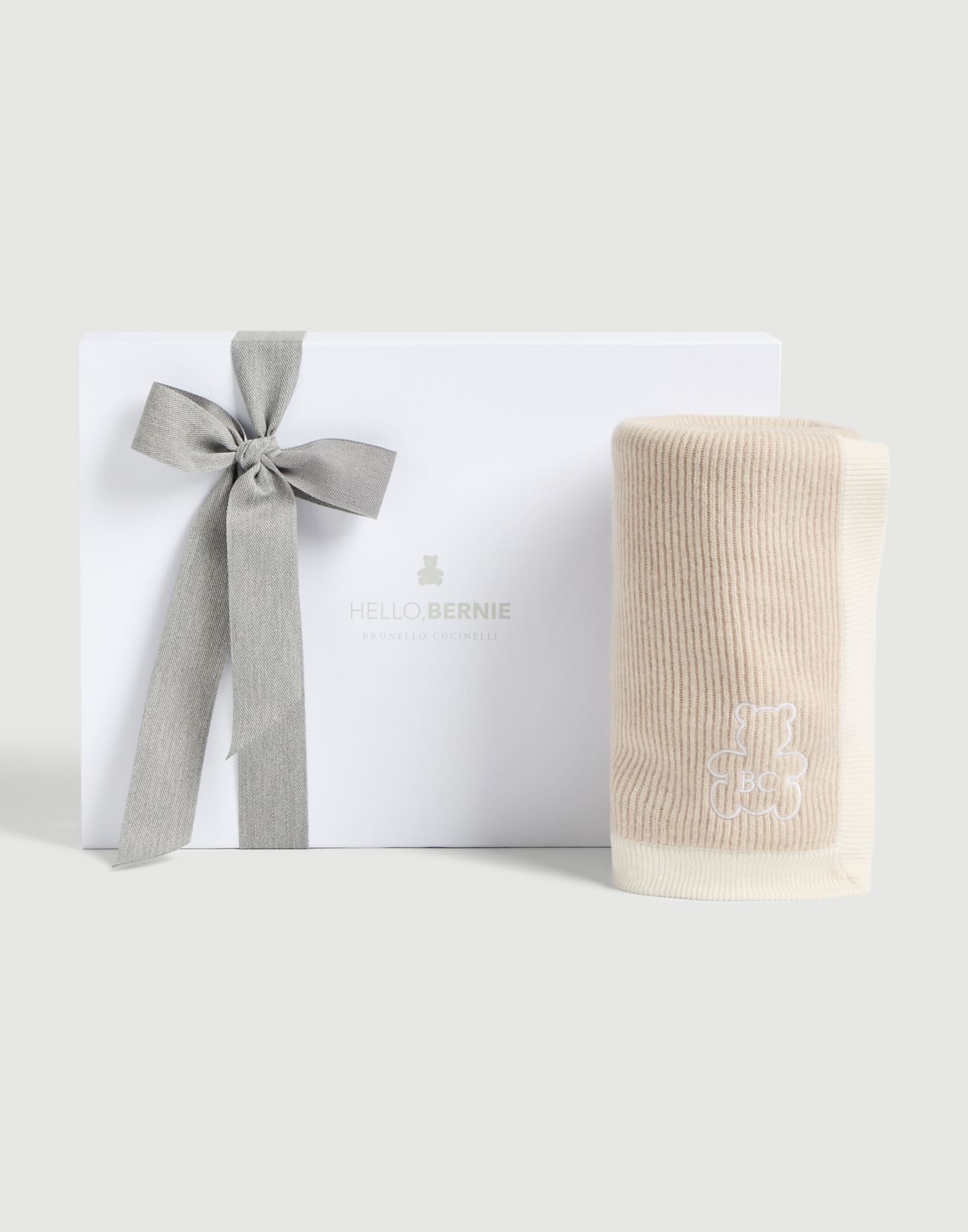 Bernie Baby rib knit blanket Sand Baby - Brunello Cucinelli
