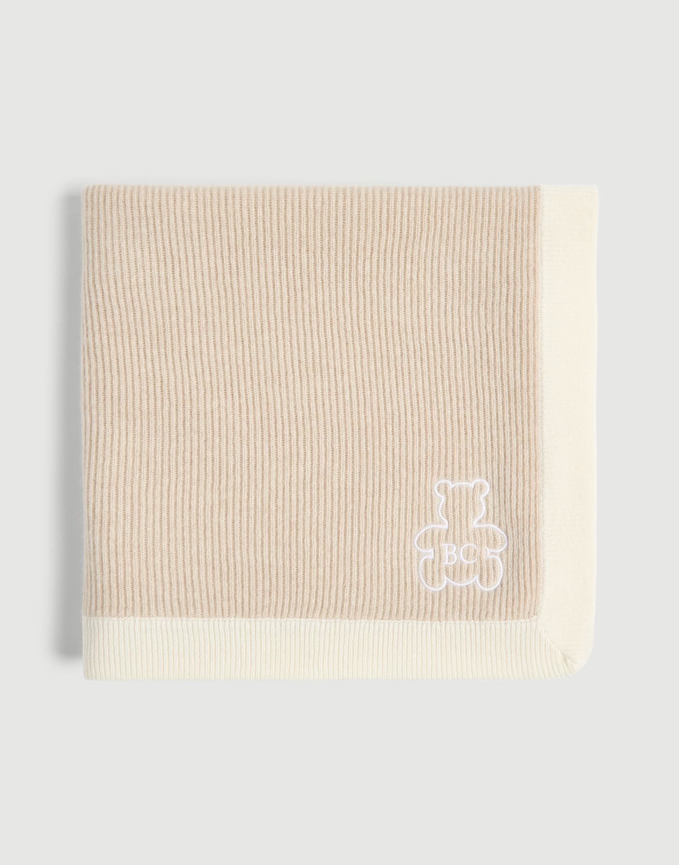 Bernie Baby rib knit blanket Sand Baby - Brunello Cucinelli