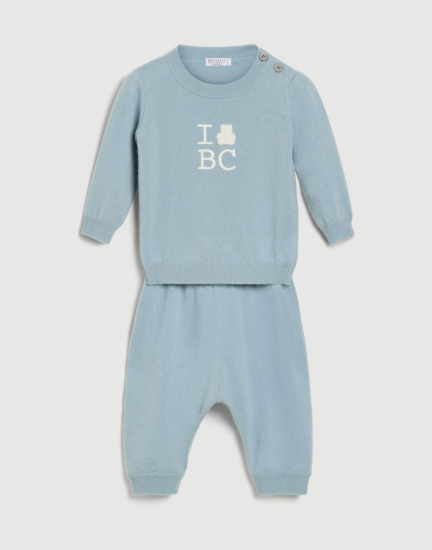 Bernie Baby cashmere trousers Sky Blue Baby - Brunello Cucinelli