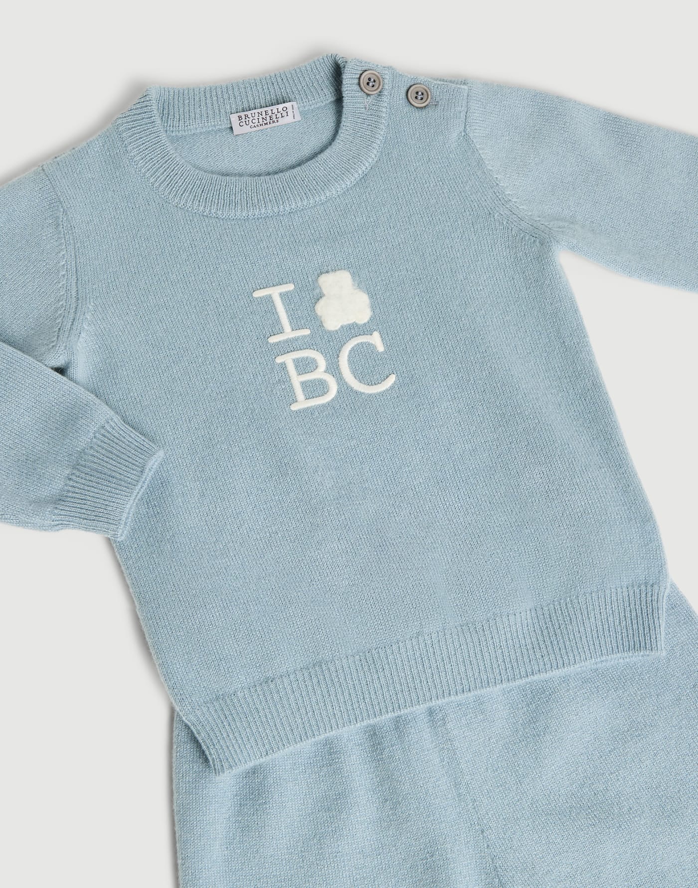 伯尼小熊幼童羊绒套装 天蓝 幼童 - Brunello Cucinelli