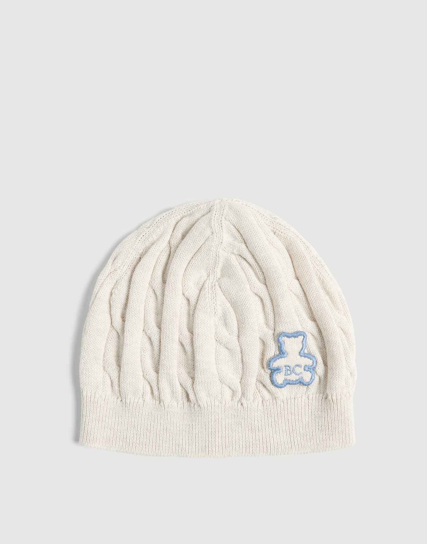 Bernie Baby knit beanie Beige / Blue Baby - Brunello Cucinelli