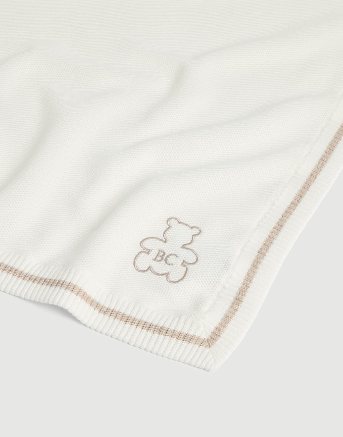 Baby Bernie cotton knit blanket White / Beige Baby - Brunello Cucinelli
