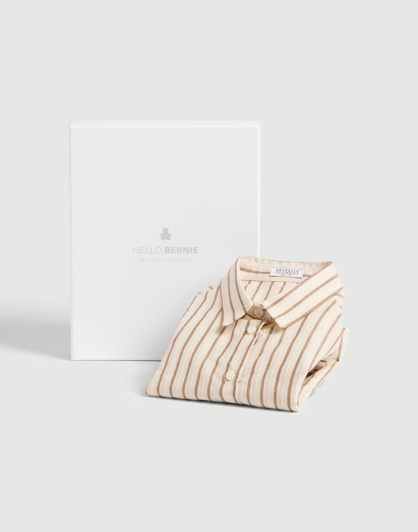 伯尼小熊幼童薄棉衬衫 米黄 幼童 - Brunello Cucinelli