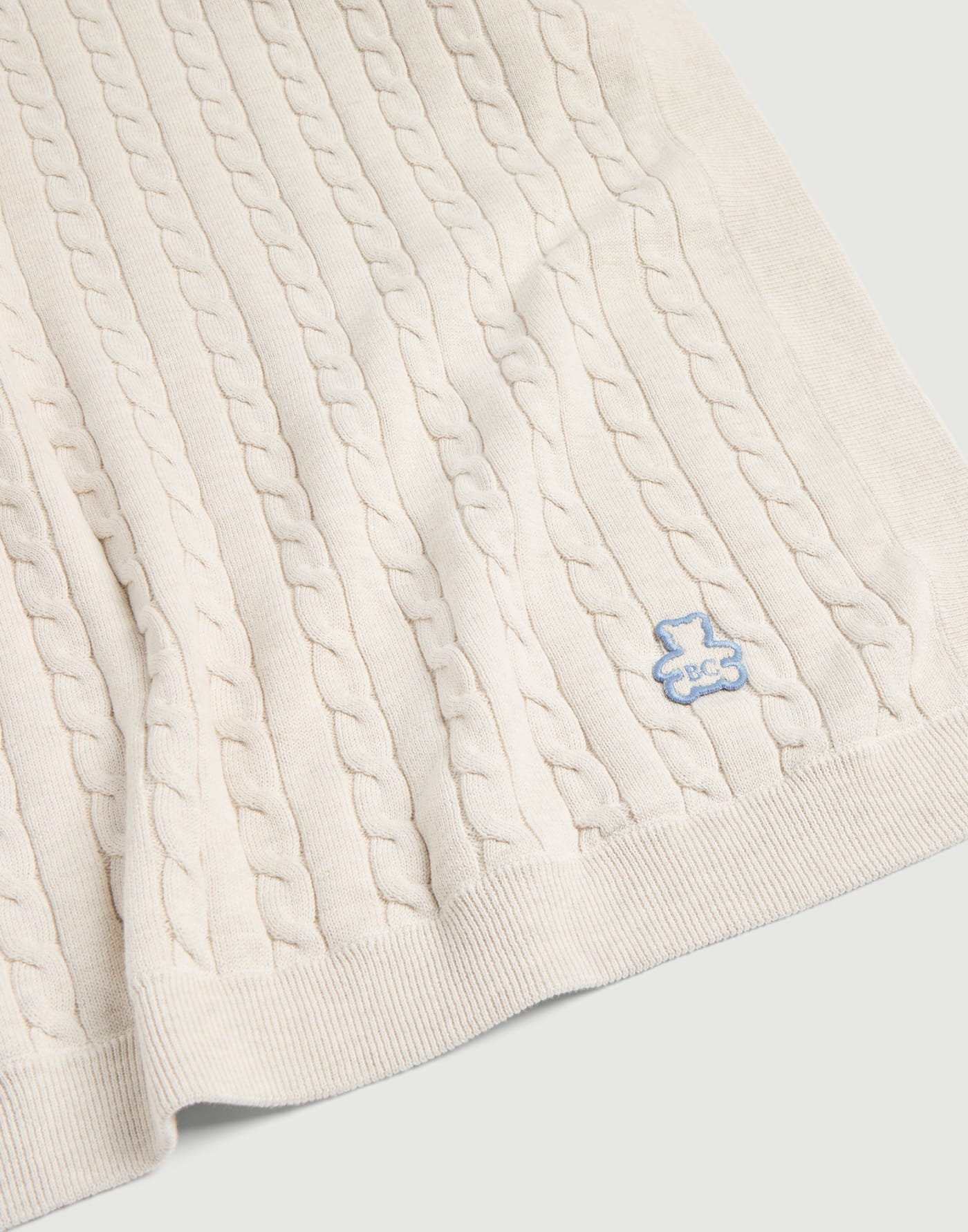 Couverture Baby Bernie à torsades Beige / Bleu Bébé - Brunello Cucinelli