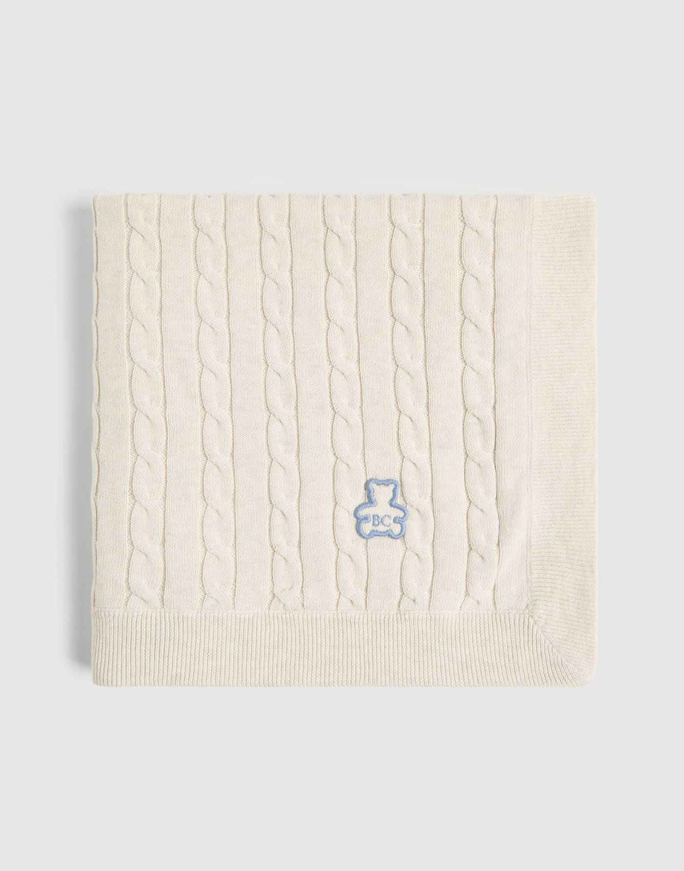 Couverture Baby Bernie à torsades Beige / Bleu Bébé - Brunello Cucinelli