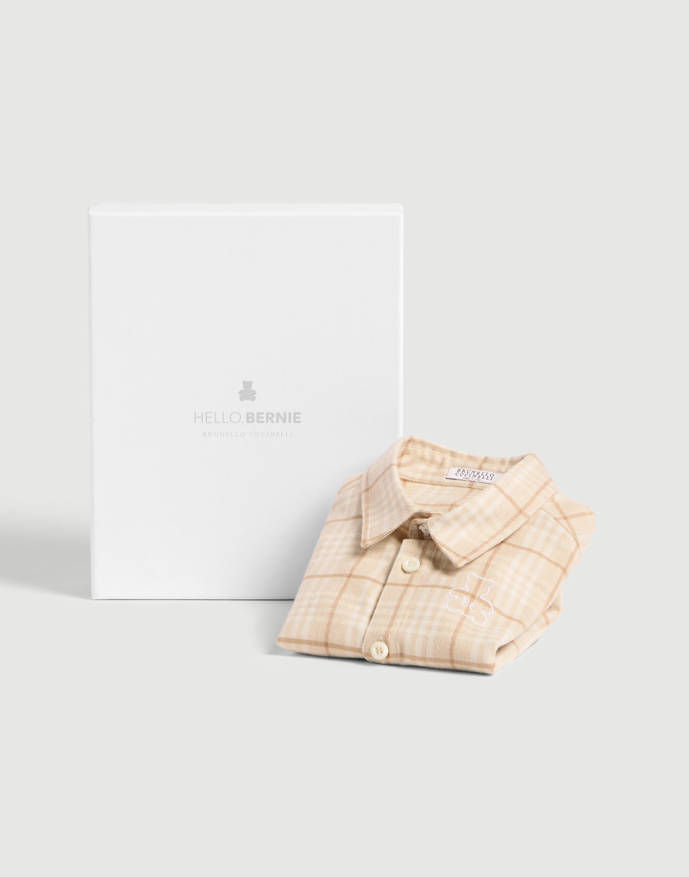 伯尼小熊幼童法兰绒衬衫 砂黄 幼童 - Brunello Cucinelli