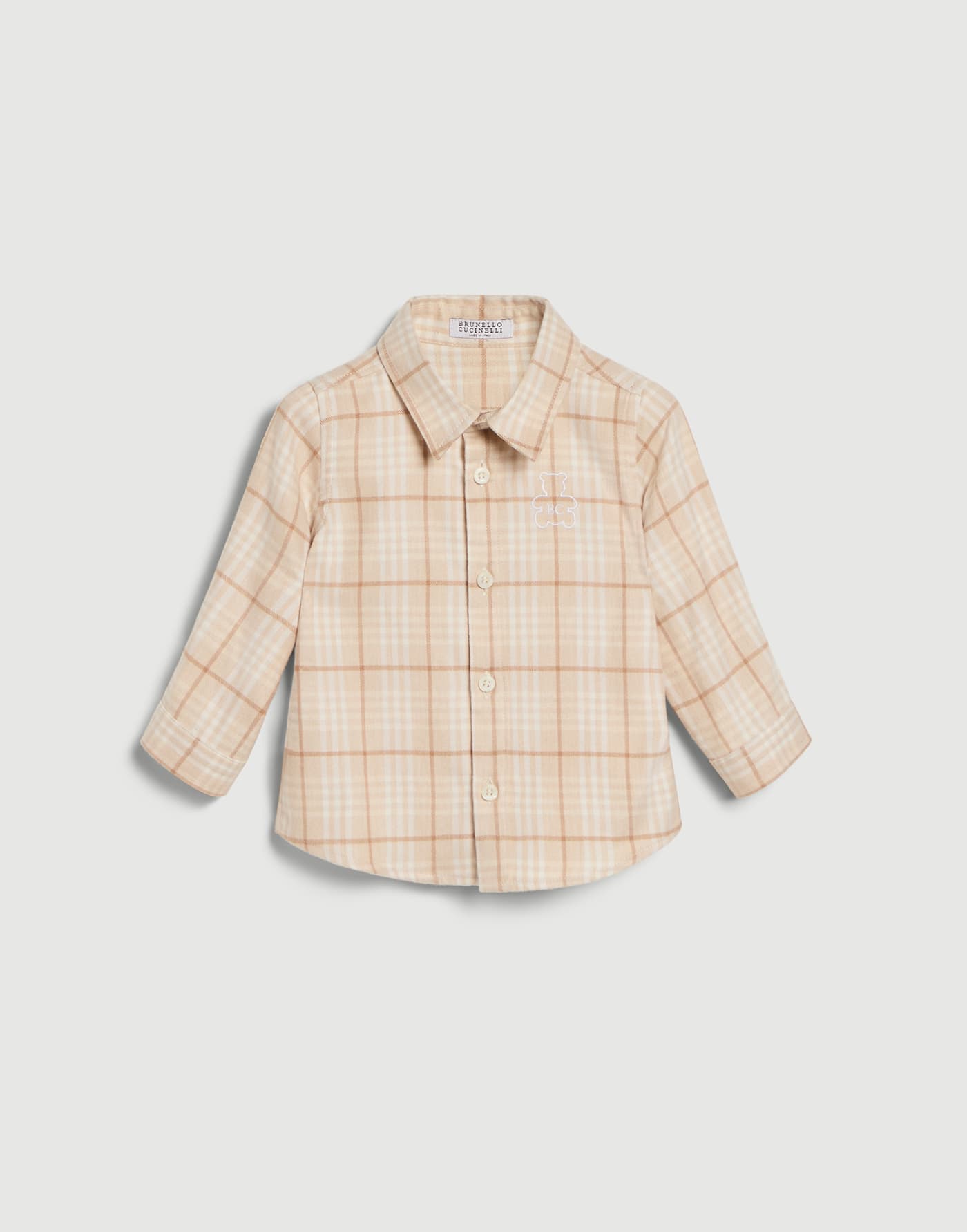 伯尼小熊幼童法兰绒衬衫 砂黄 幼童 - Brunello Cucinelli