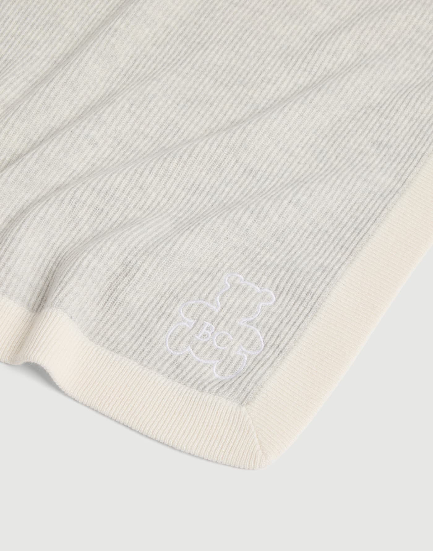 Bernie Baby rib knit blanket Fog Baby - Brunello Cucinelli